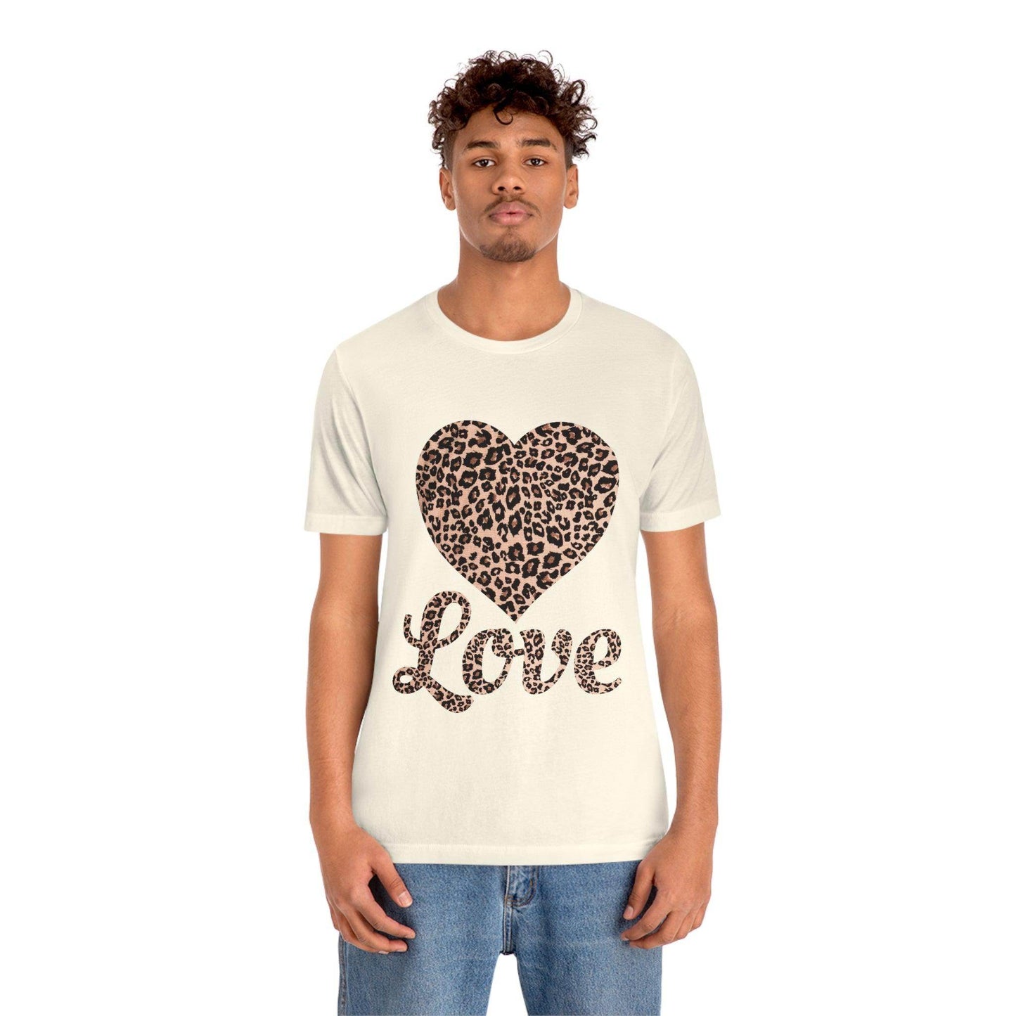 Leopard Print, Love Heart Tee, - Giftsmojo