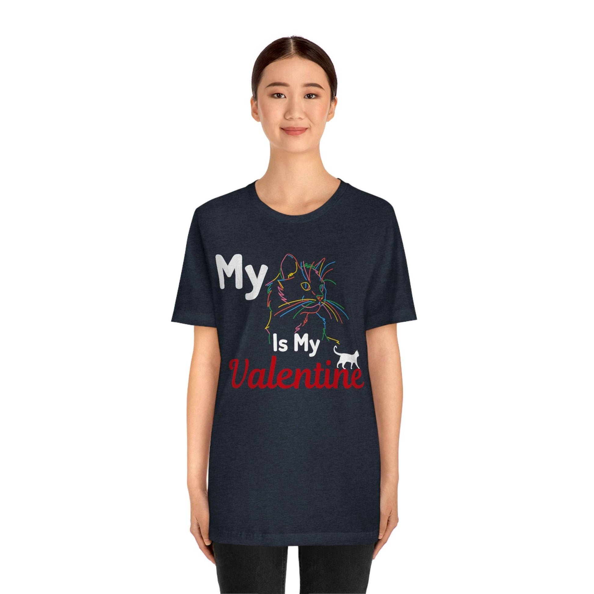 My Cat is My Valentine, Cute Pet lover Valentine shirt - Cute Cat lover shirt - Cat Mom shirt - Giftsmojo