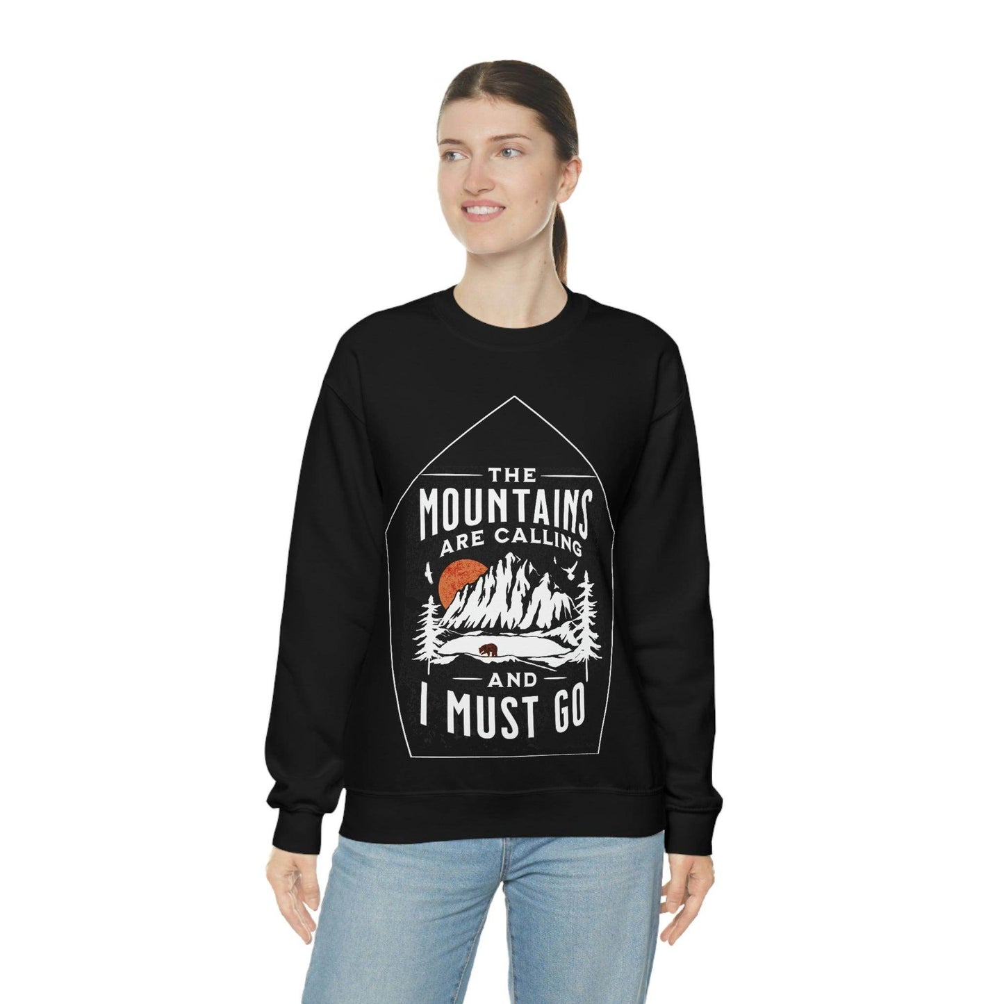 The Mountains are Calling and I Must Go, Crewneck Sweatshirt - Giftsmojo