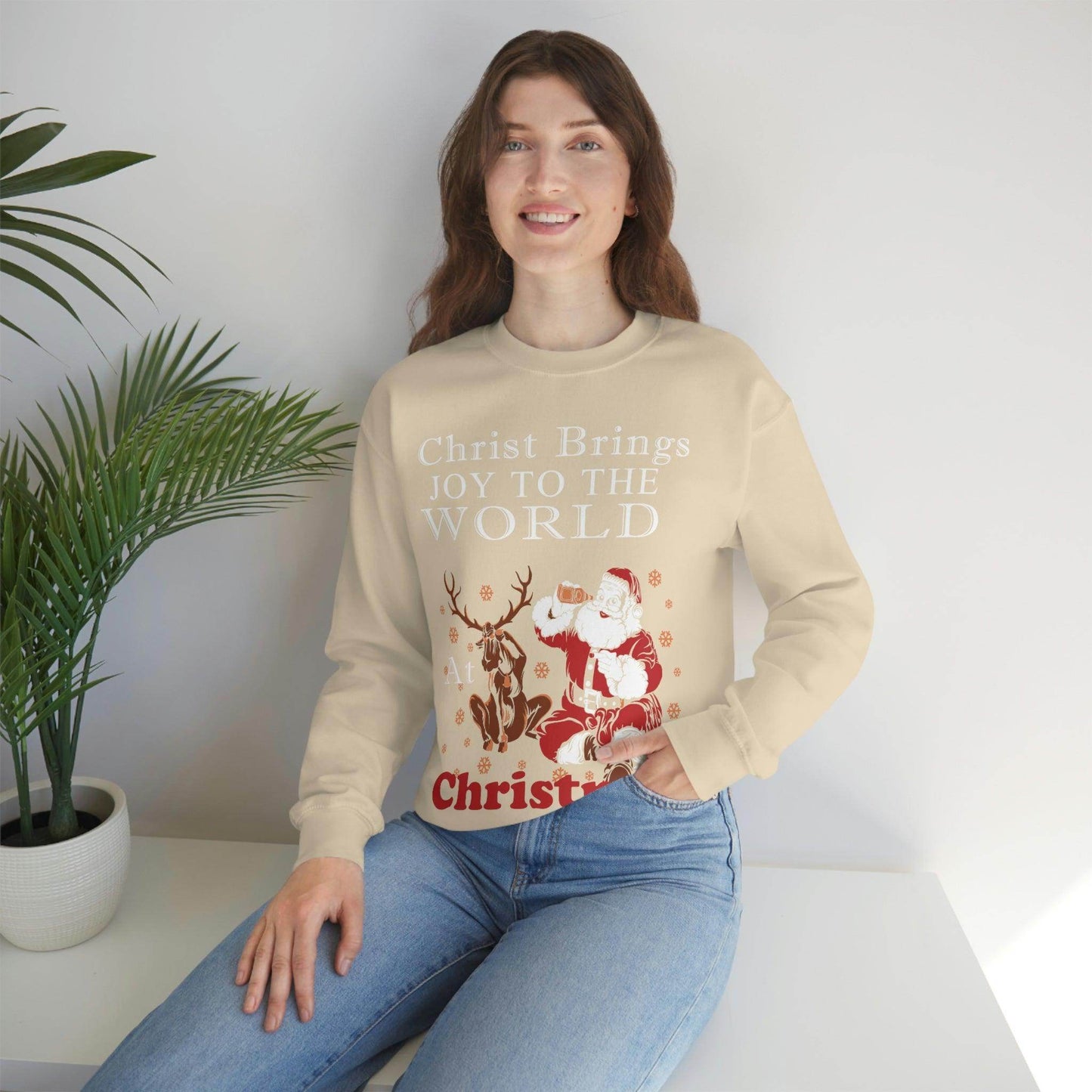 Christ brings joy to the World at Christmas Sweatshirt - Giftsmojo