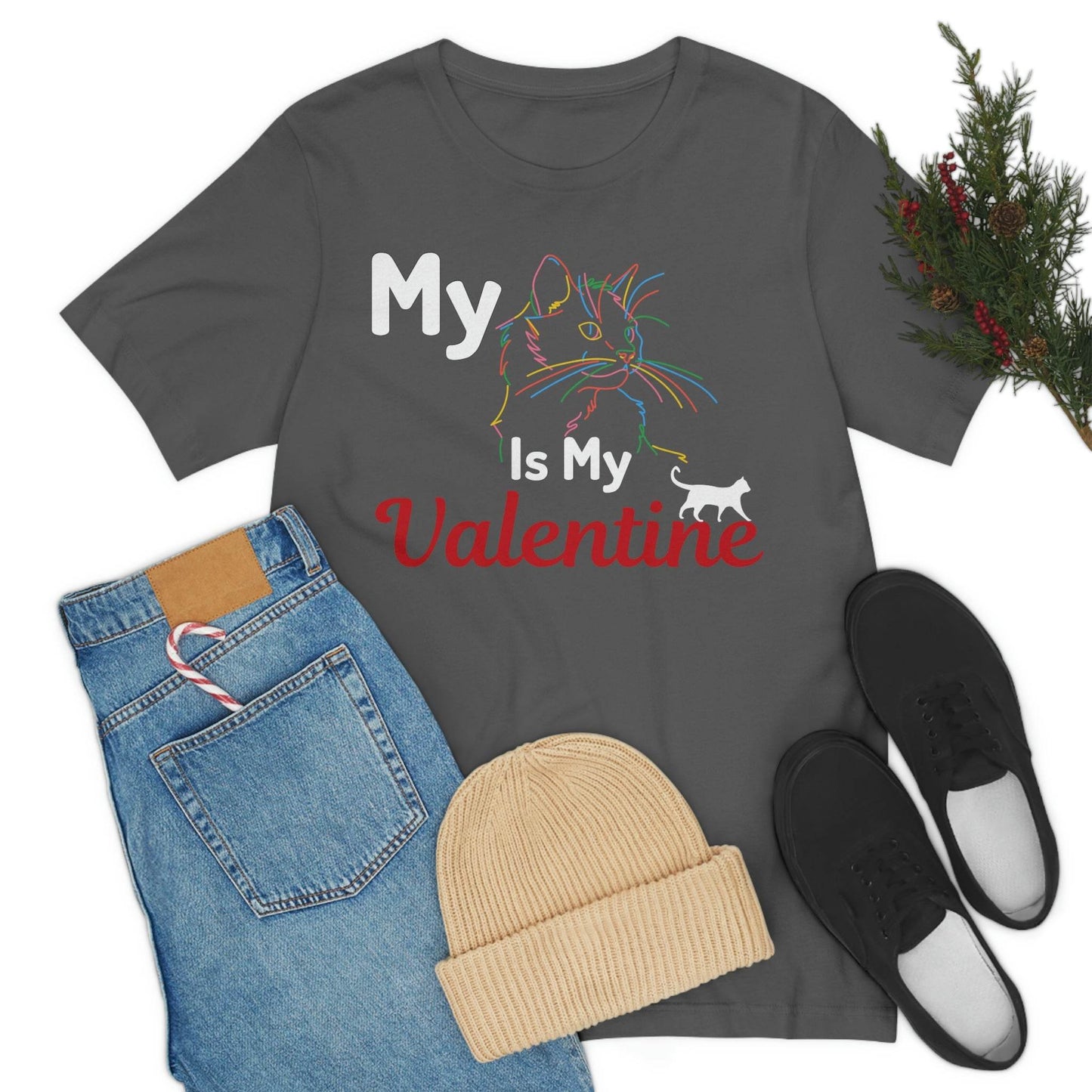 My Cat is My Valentine, Cute Pet lover Valentine shirt - Cute Cat lover shirt - Cat Mom shirt - Giftsmojo