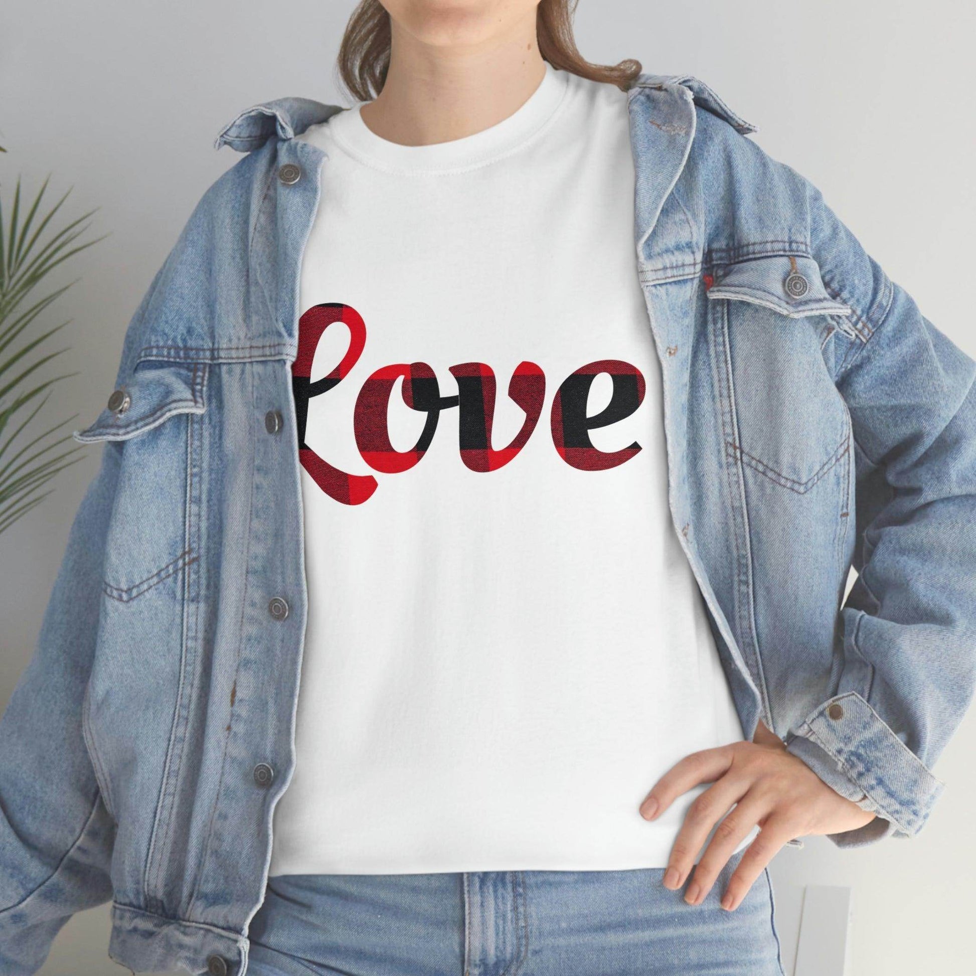 Plaid love T-Shirt - Giftsmojo