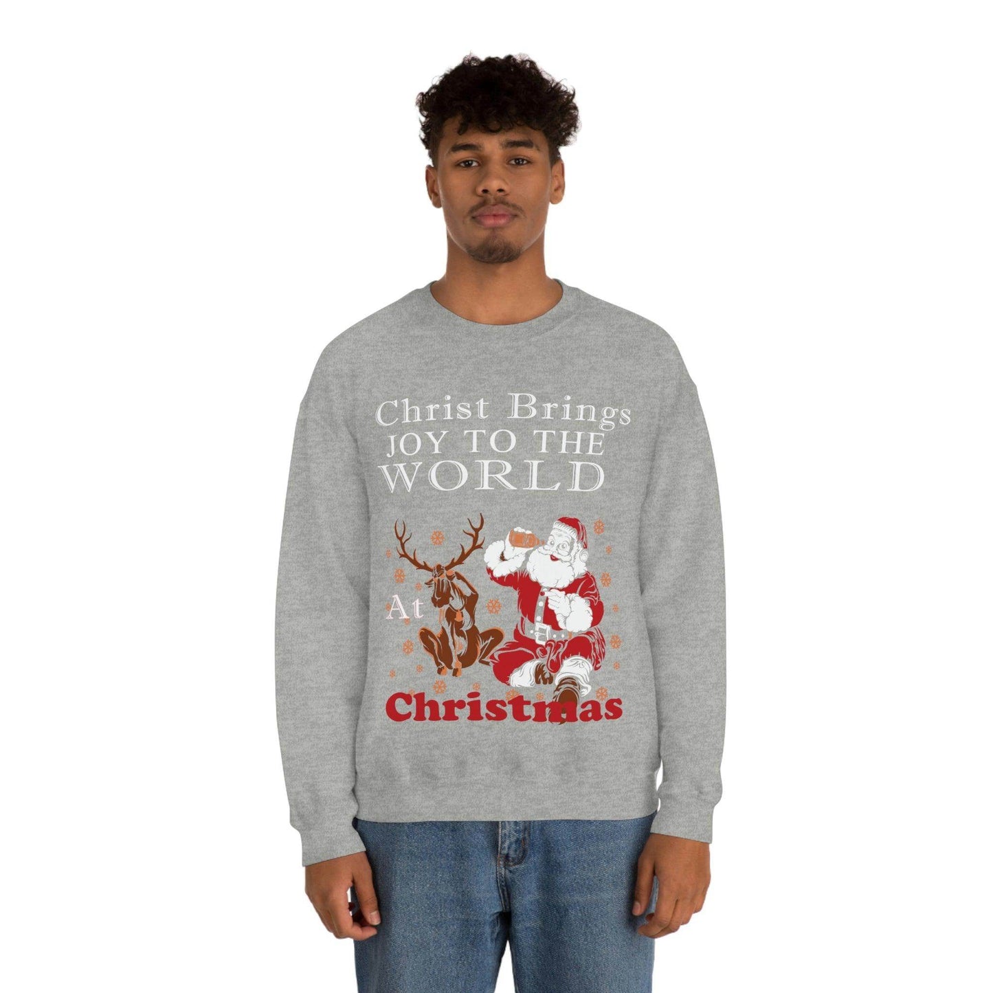 Christ brings joy to the World at Christmas Sweatshirt - Giftsmojo