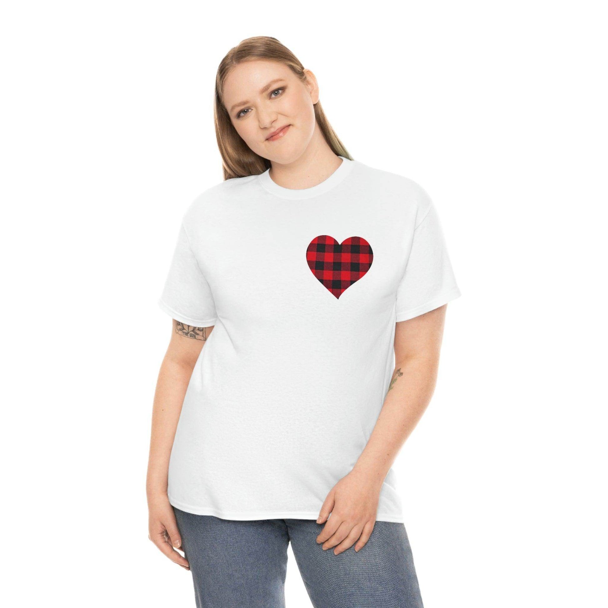 Plaid Heart T-Shirt - Giftsmojo