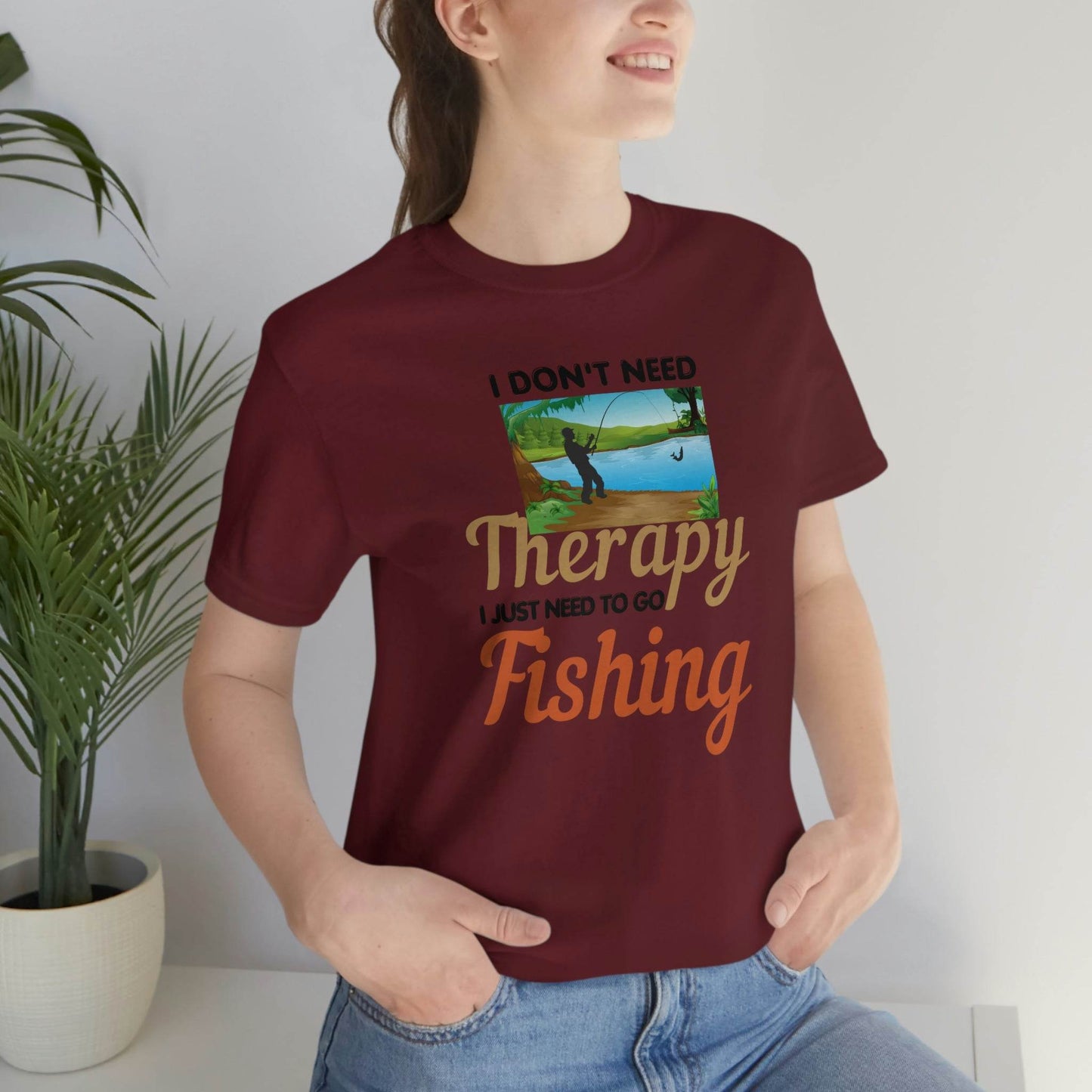 Fishing T-shirt dad shirt dad gift outdoor lover gift - fishing gift nature lover shirt I don't need therapy I just need to go Fishing shirt - Giftsmojo