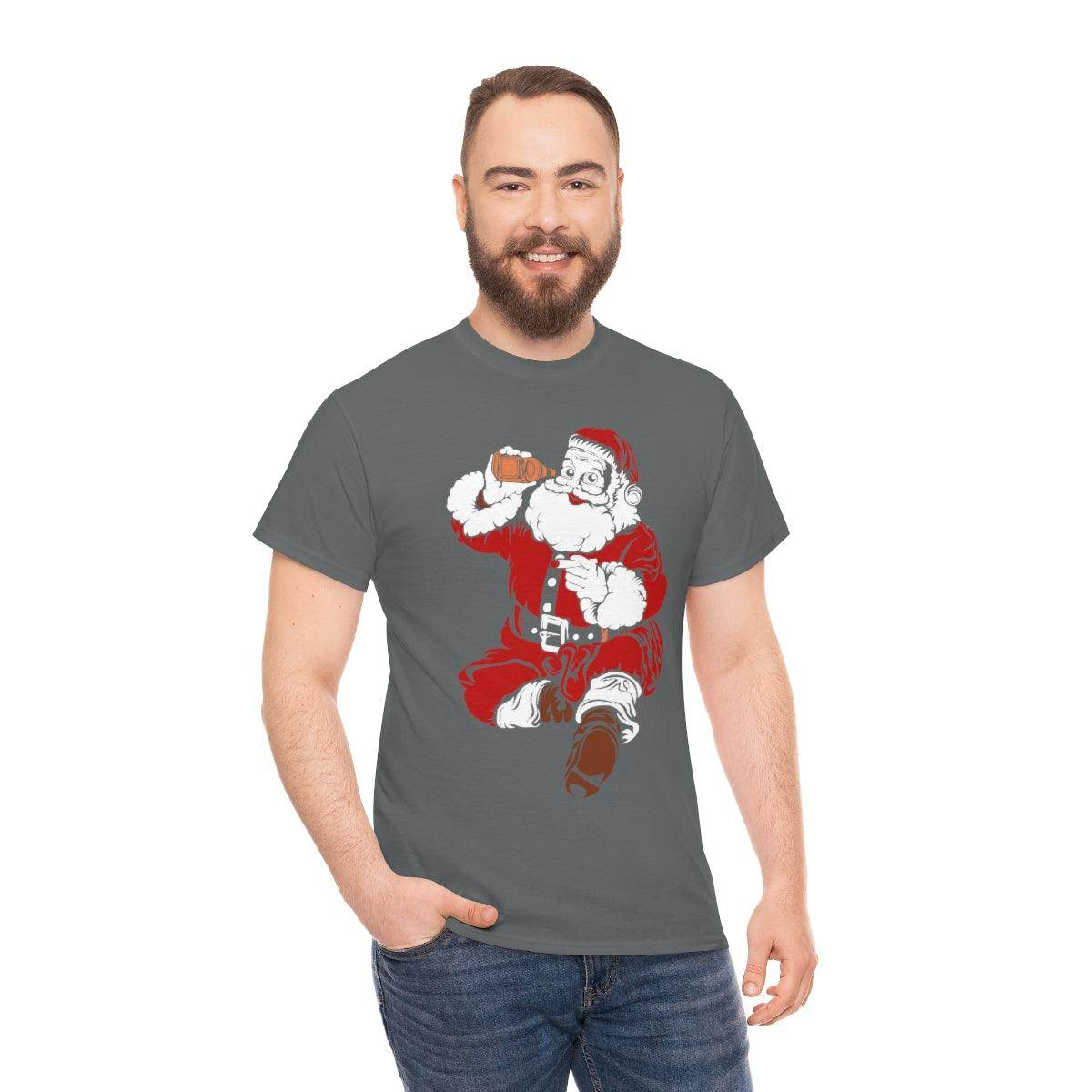 Santa Drinking Beer Funny T-shirt Funny Christmas Shirt Funny Santa Shirt Santa Gift - Giftsmojo