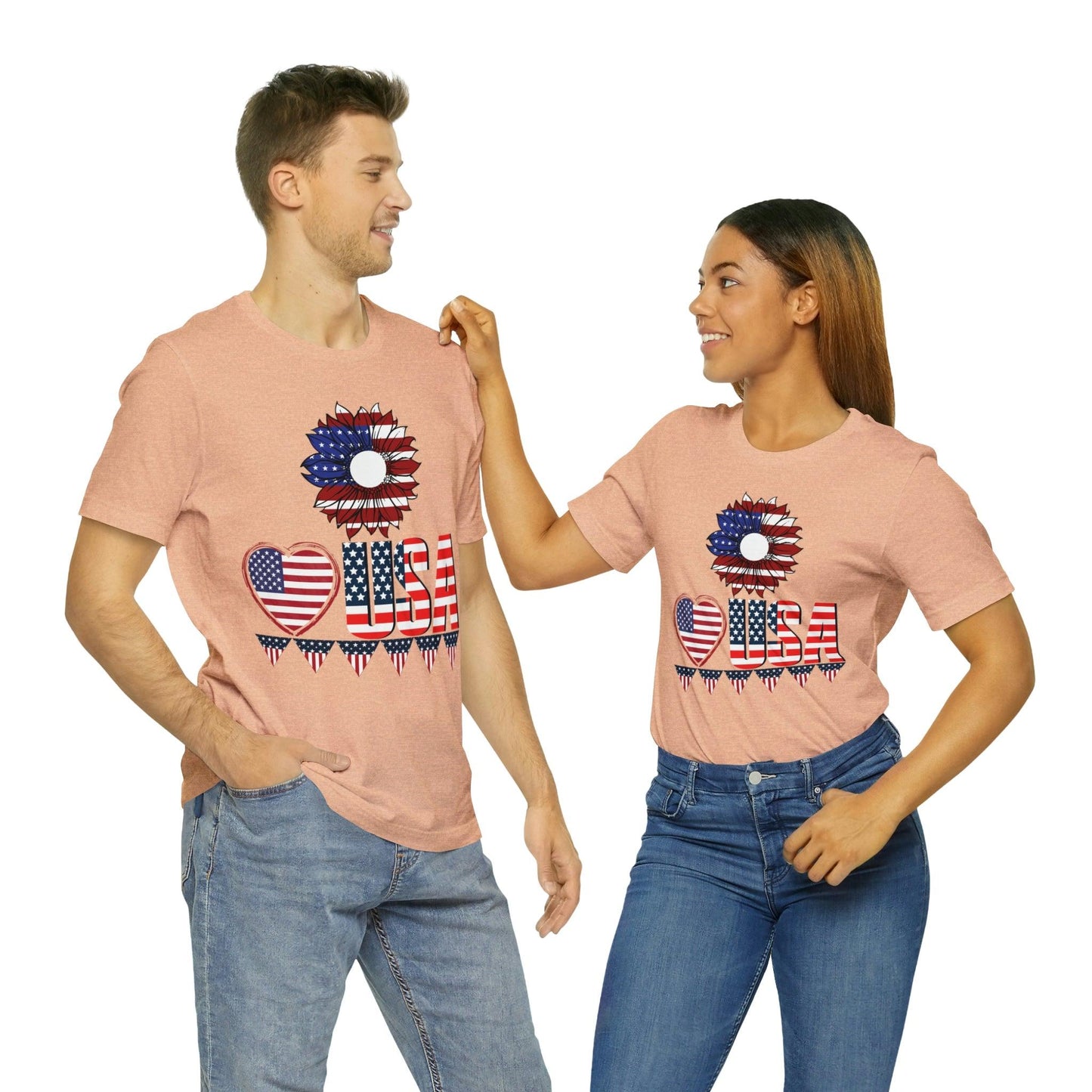 American flag shirt, Red, white, and blue shirt, Flower Love USA shirt, - Giftsmojo