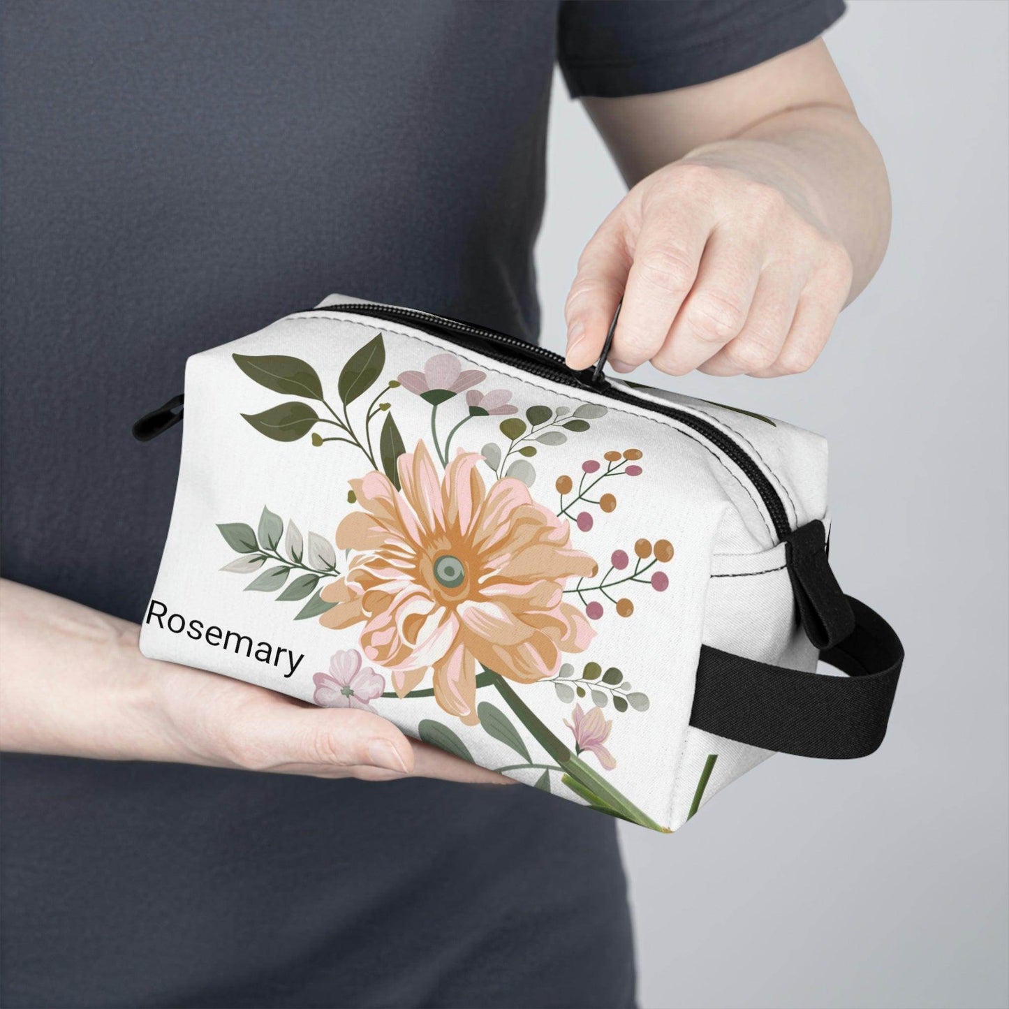 Personalized Makeup Bags | Cosmetic Bags | Floral Makeup Bag | flower makeup bag | Cosmetic Bag | floral Toiletry Bag | makeup pouch | bridal party bags, - Giftsmojo