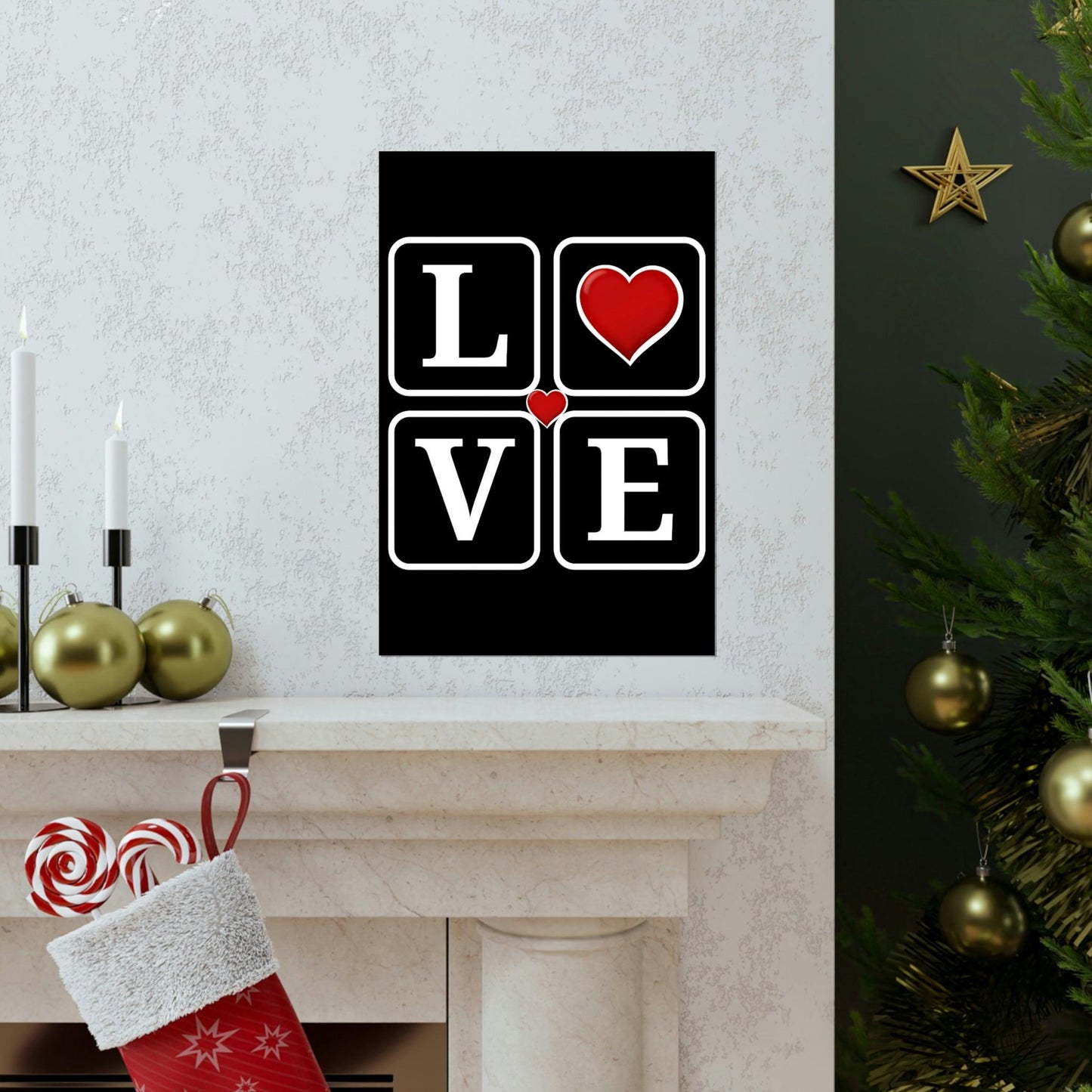 Love Square with Heart Premium Matte Vertical Posters - Giftsmojo