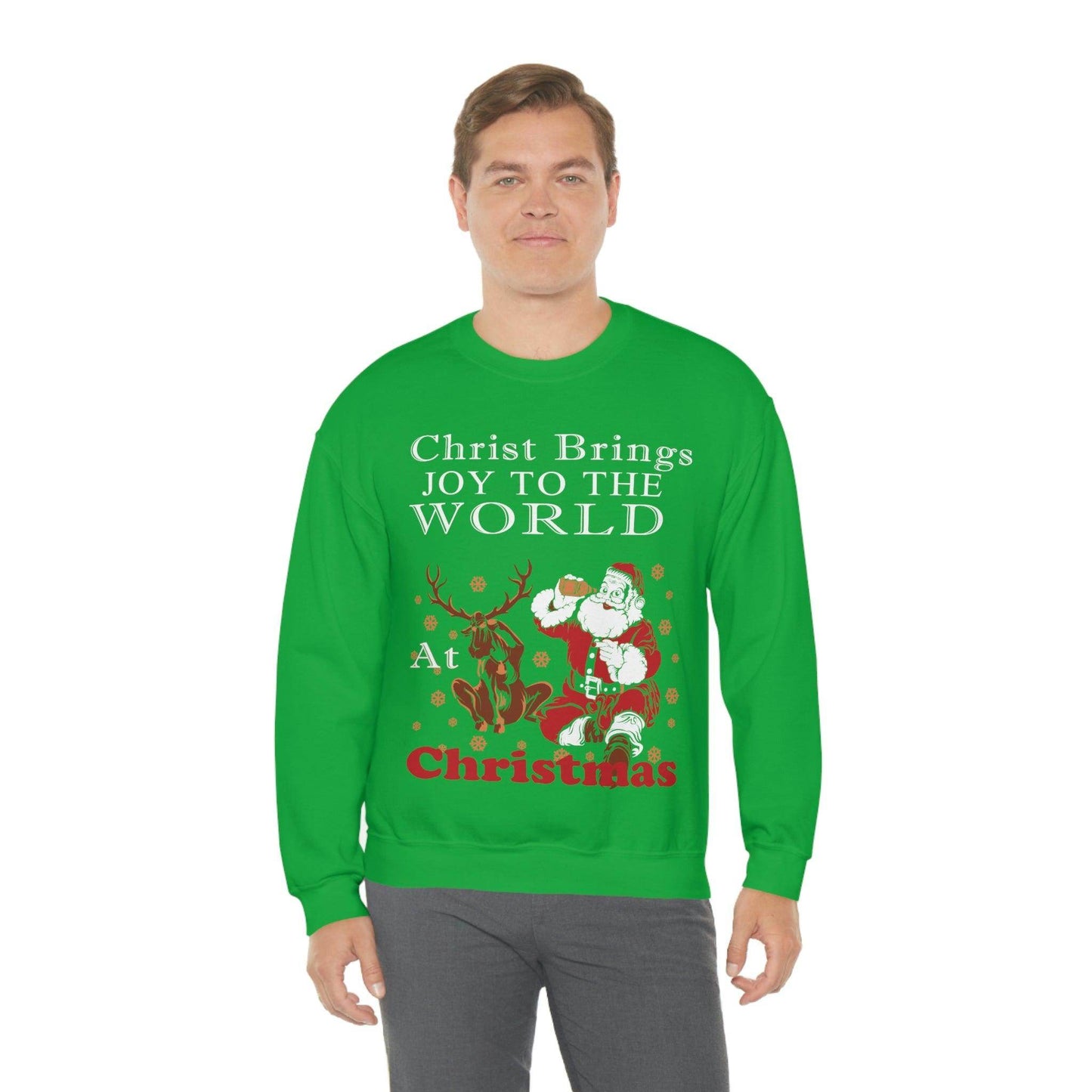 Christ brings joy to the World at Christmas Sweatshirt - Giftsmojo
