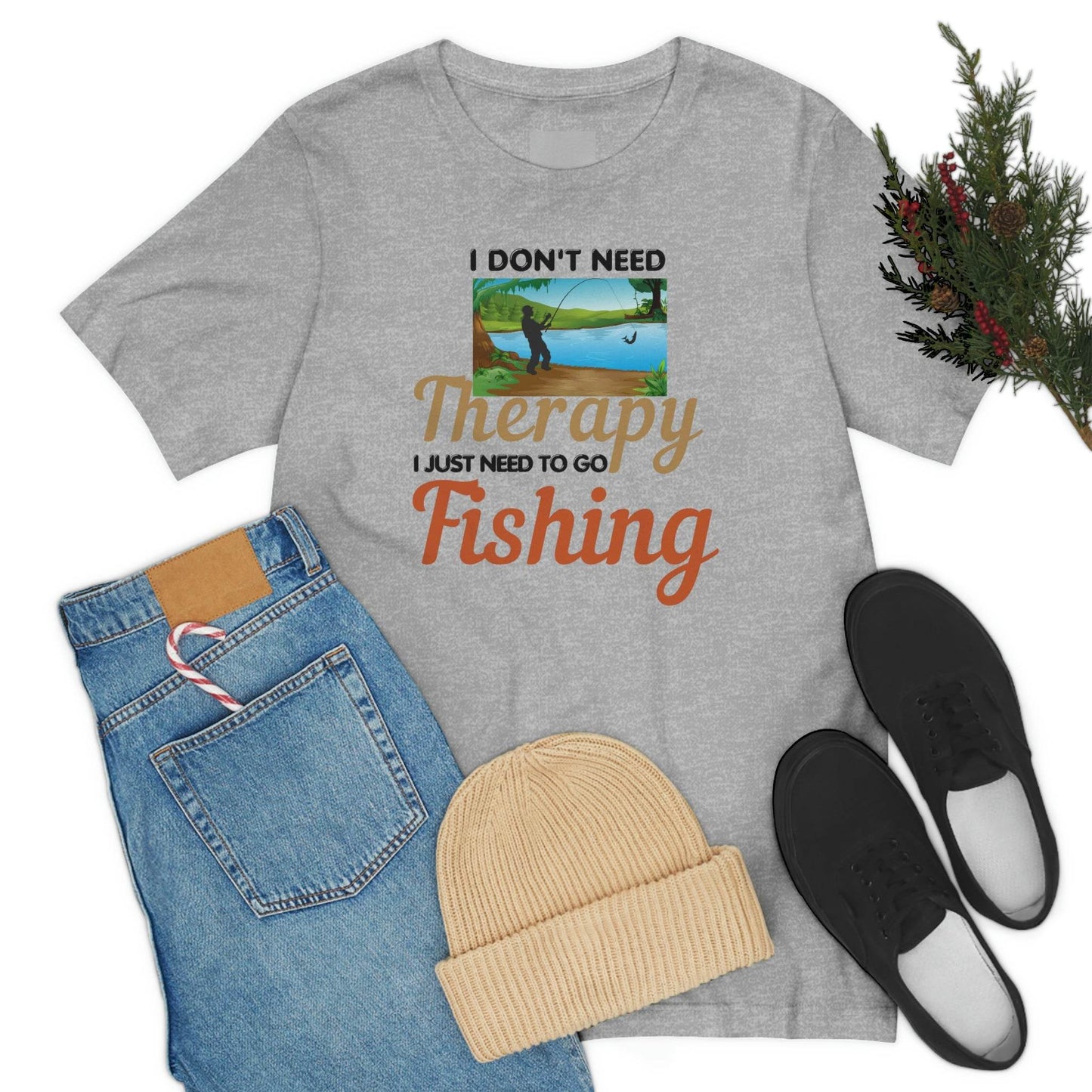 Fishing T-shirt dad shirt dad gift outdoor lover gift - fishing gift nature lover shirt I don't need therapy I just need to go Fishing shirt - Giftsmojo