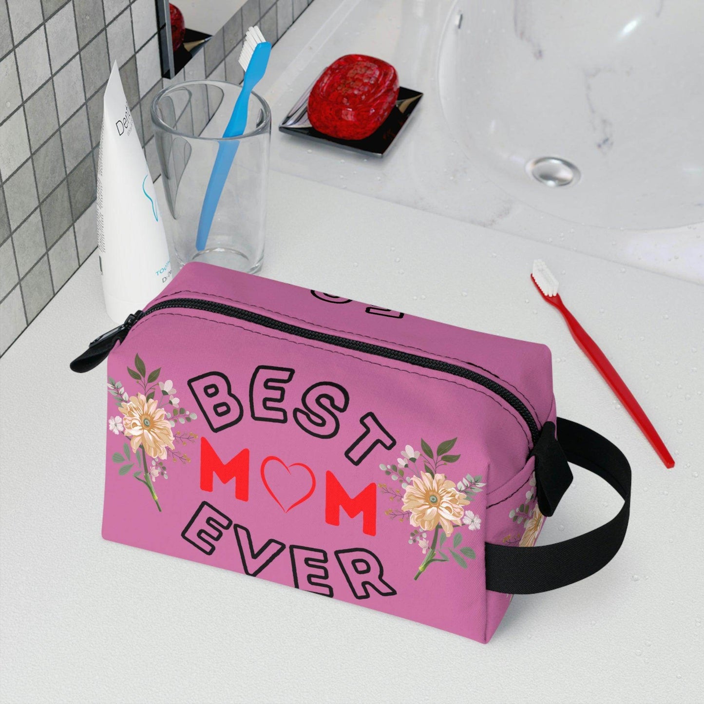 Travel Cosmetic Bag | Travel bag | Toiletry Bag Women | Best Mom Ever Makeup Bag | Cute makeup bag | Makeup pouch | Aesthetic makeup bag - Giftsmojo