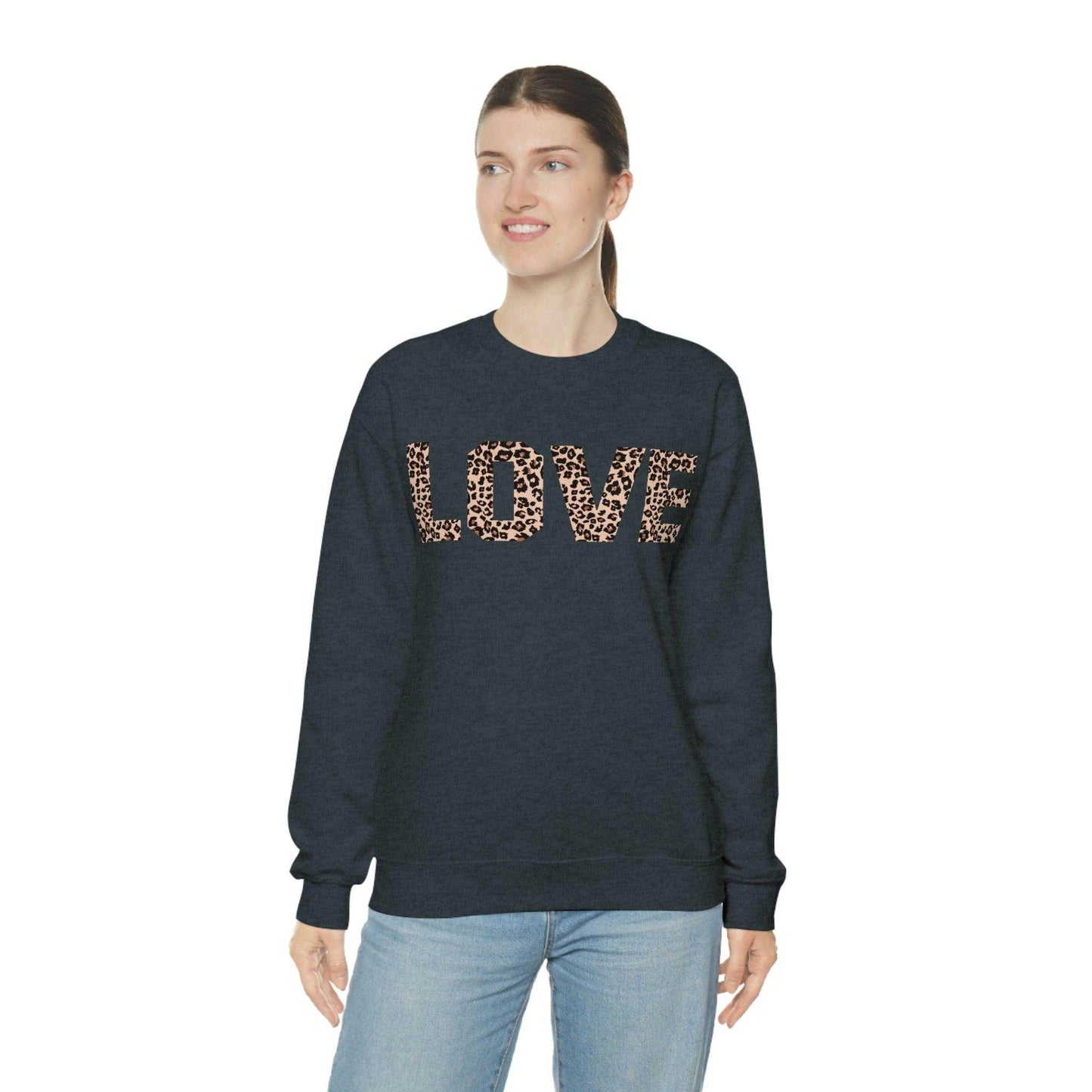 Leopard print love Sweatshirt - Giftsmojo
