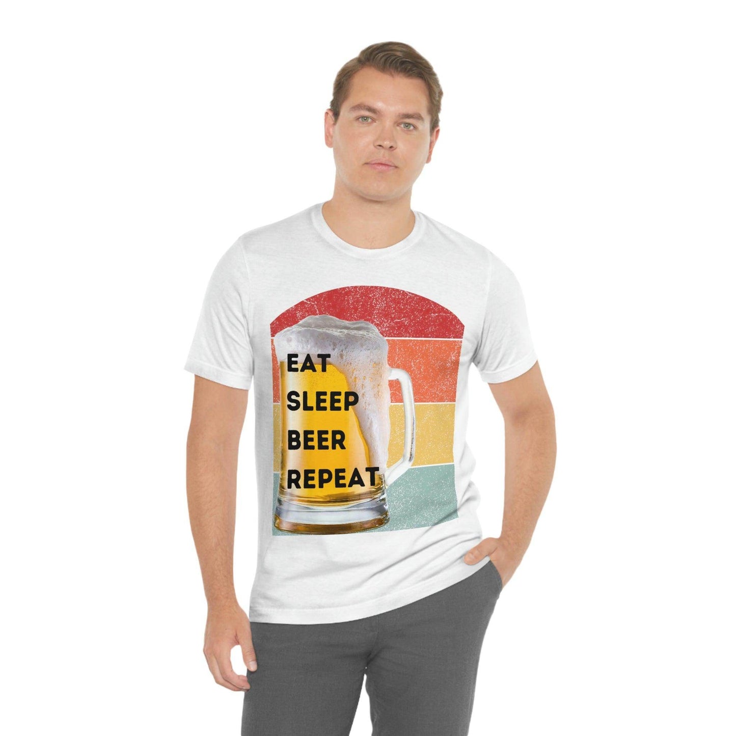 Retro shirt Eat Sleep Beer Repeat - funny beer shirt - Giftsmojo