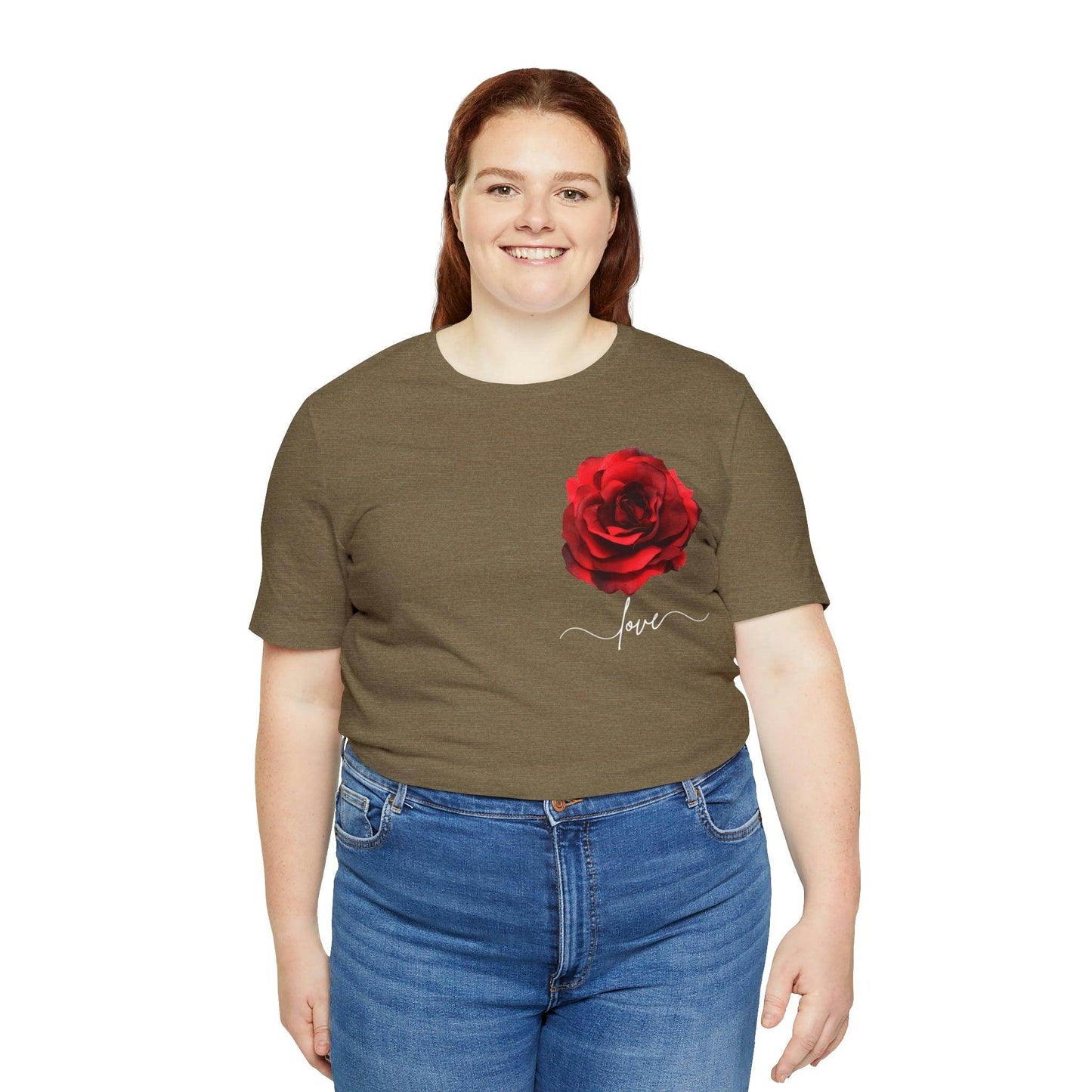 Love Rose Flower T-shirt for Women, Rose Graphic T-shirt, floral shirt, gift for her, love shirt - Giftsmojo