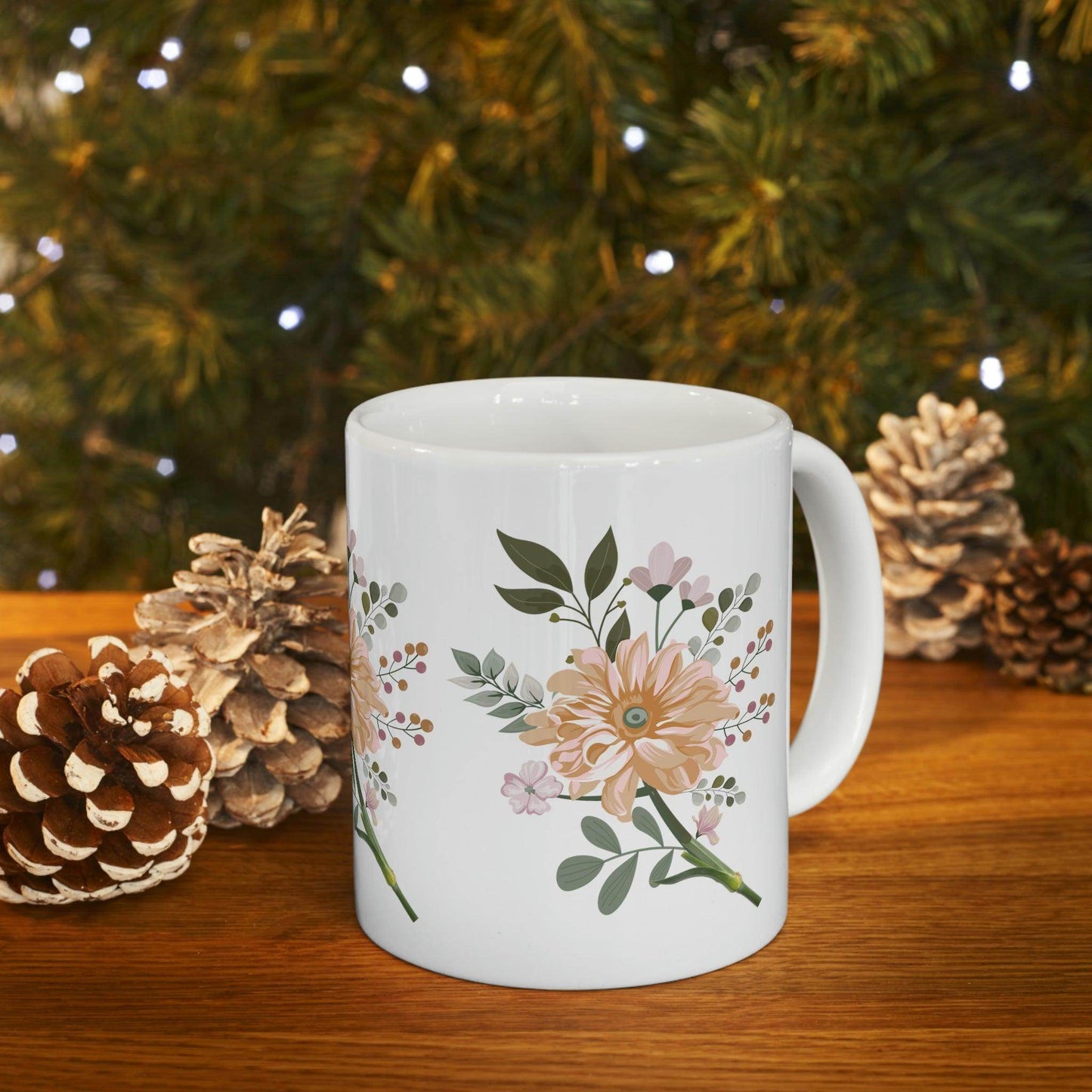 Floral Mug, gift for mom on mothers day, Birthday gift for mom, gift for plant lovers, coffee mug for her, hot cocoa mug, gift for coffee lover - Giftsmojo