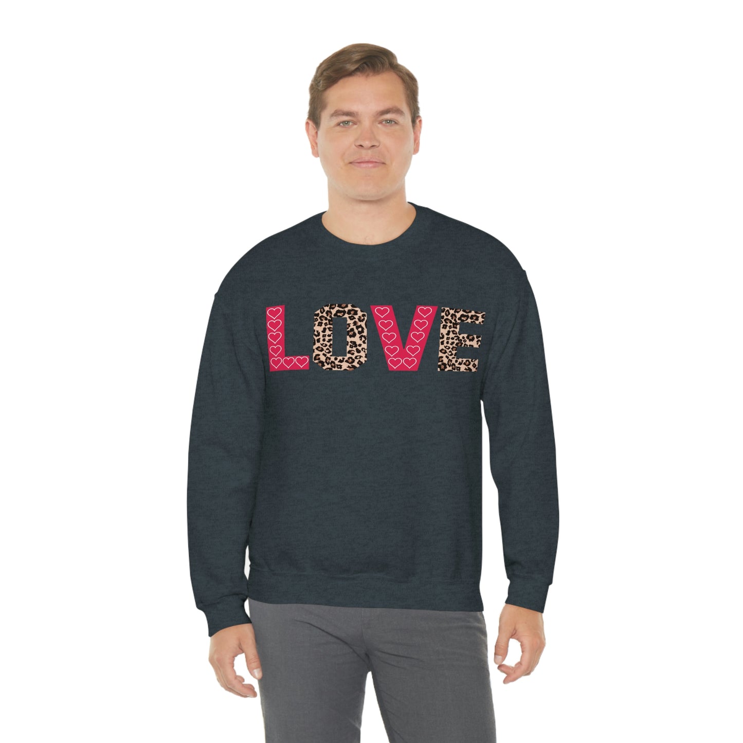 Love Sweatshirt with partial leopard print