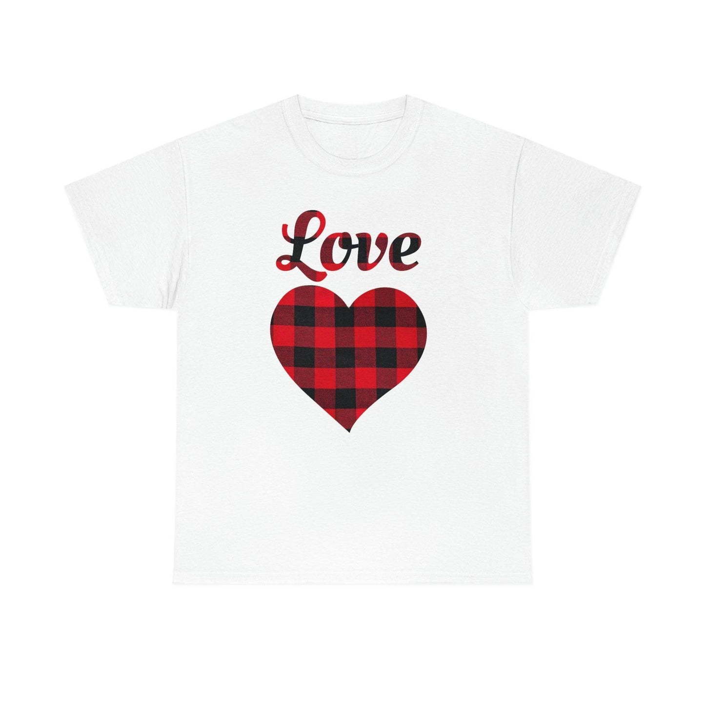 Plaid Love Heart Tee - Giftsmojo