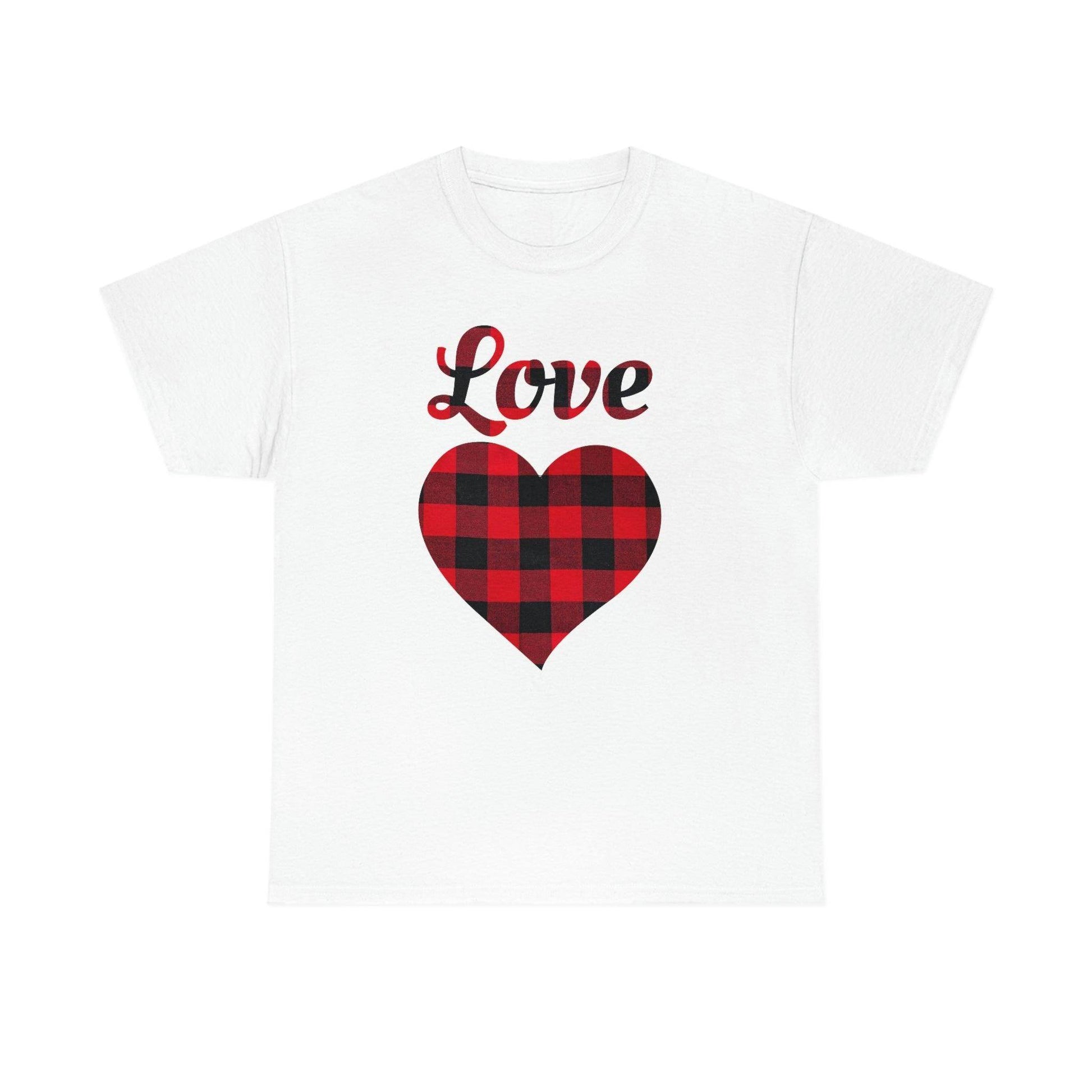 Plaid Love Heart Tee - Giftsmojo