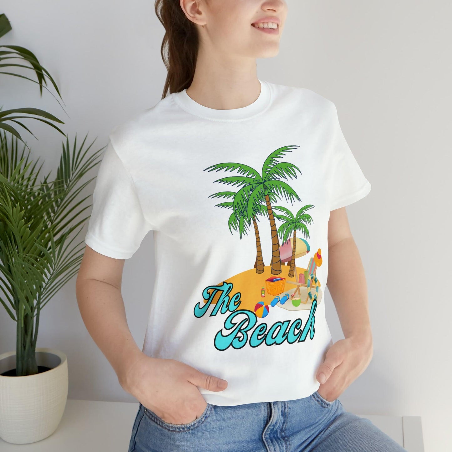 The Beach shirt, Beach t-shirt, Summer shirt, Beachwear, Beach fashion, Tropical print, Trendy design, Stylish beach apparel