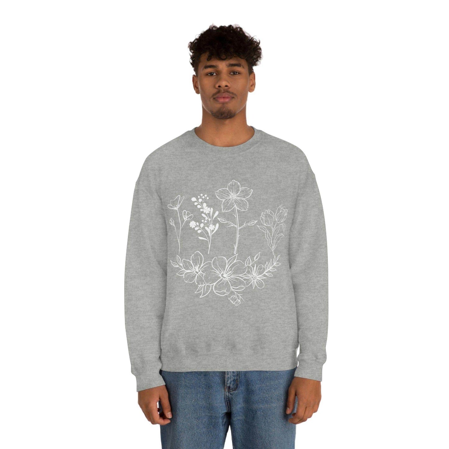 Flower sweatshirt, Vintage Flower Shirt, Vintage Botanical Shirt, plant sweatshirt, - Giftsmojo