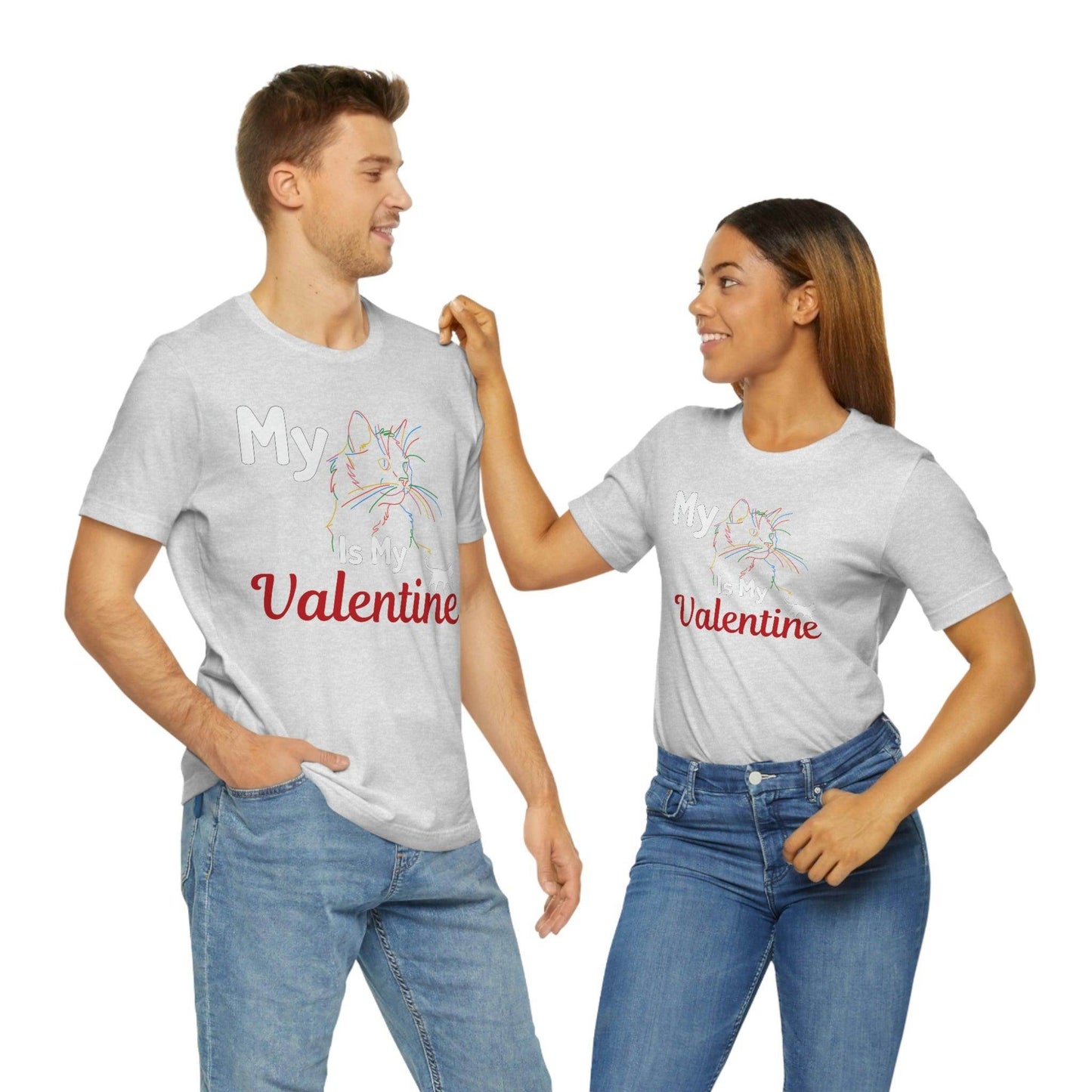 My Cat is My Valentine, Cute Pet lover Valentine shirt - Cute Cat lover shirt - Cat Mom shirt - Giftsmojo