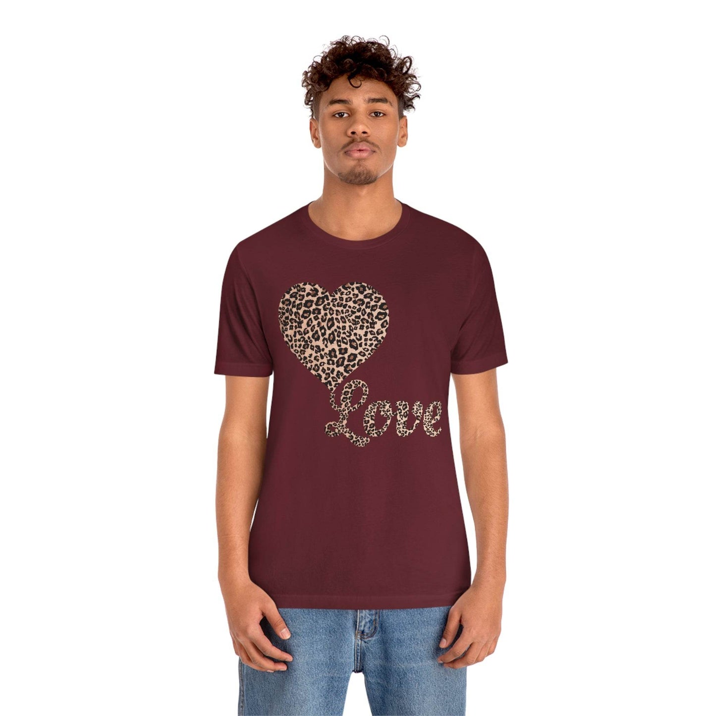 Love Heart, Leopard Print Tee - Giftsmojo
