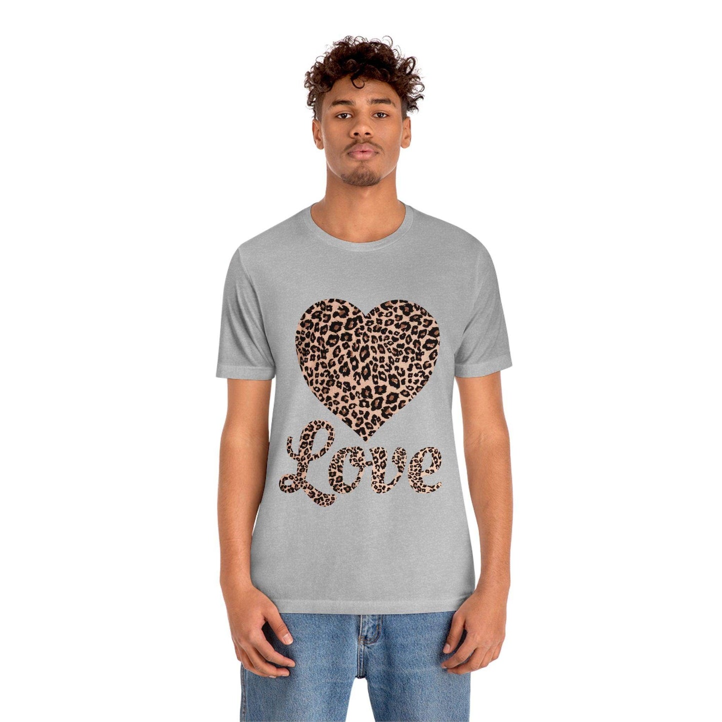 Leopard Print, Love Heart Tee, - Giftsmojo