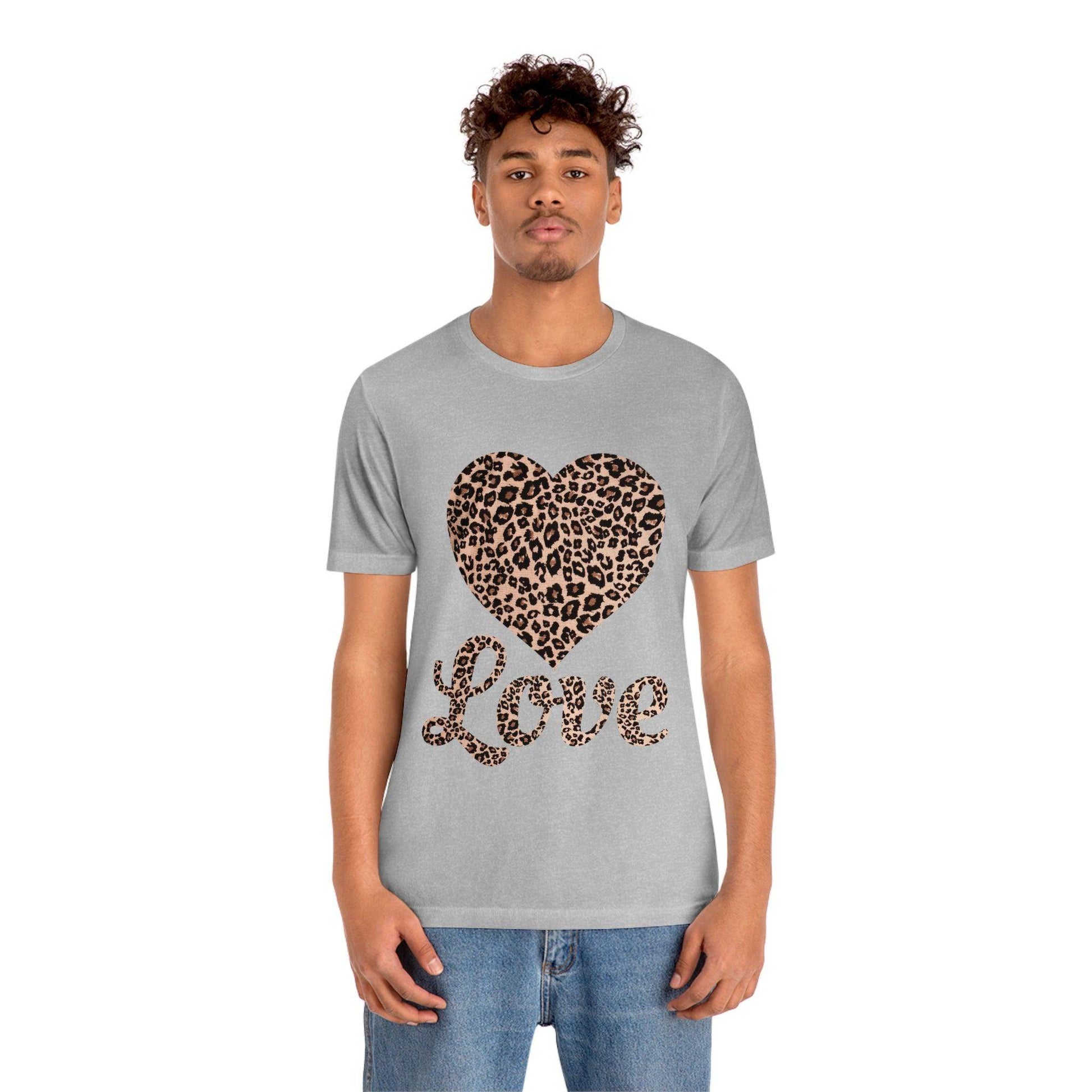Leopard Print, Love Heart Tee, - Giftsmojo
