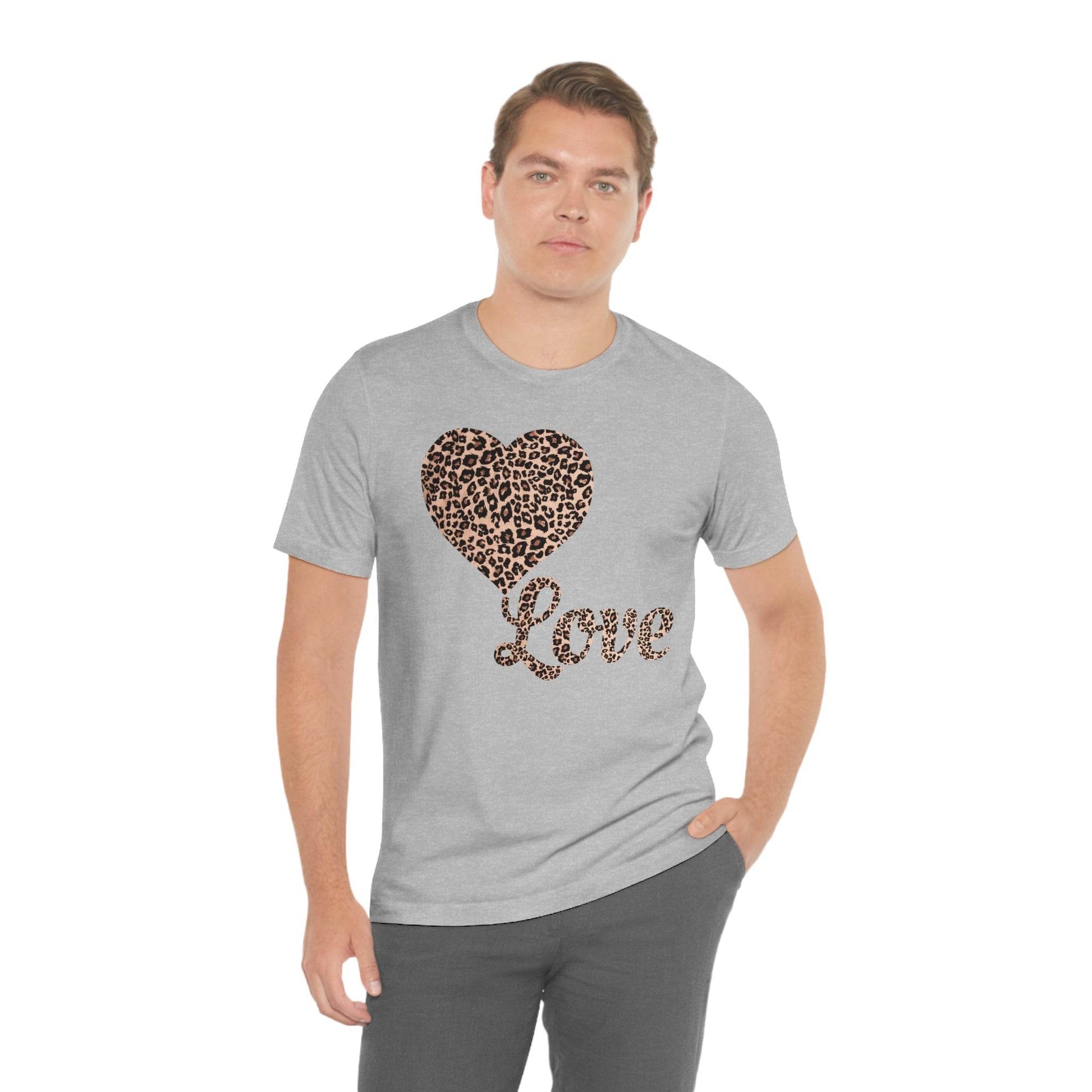 Love Heart, Leopard Print Tee - Giftsmojo