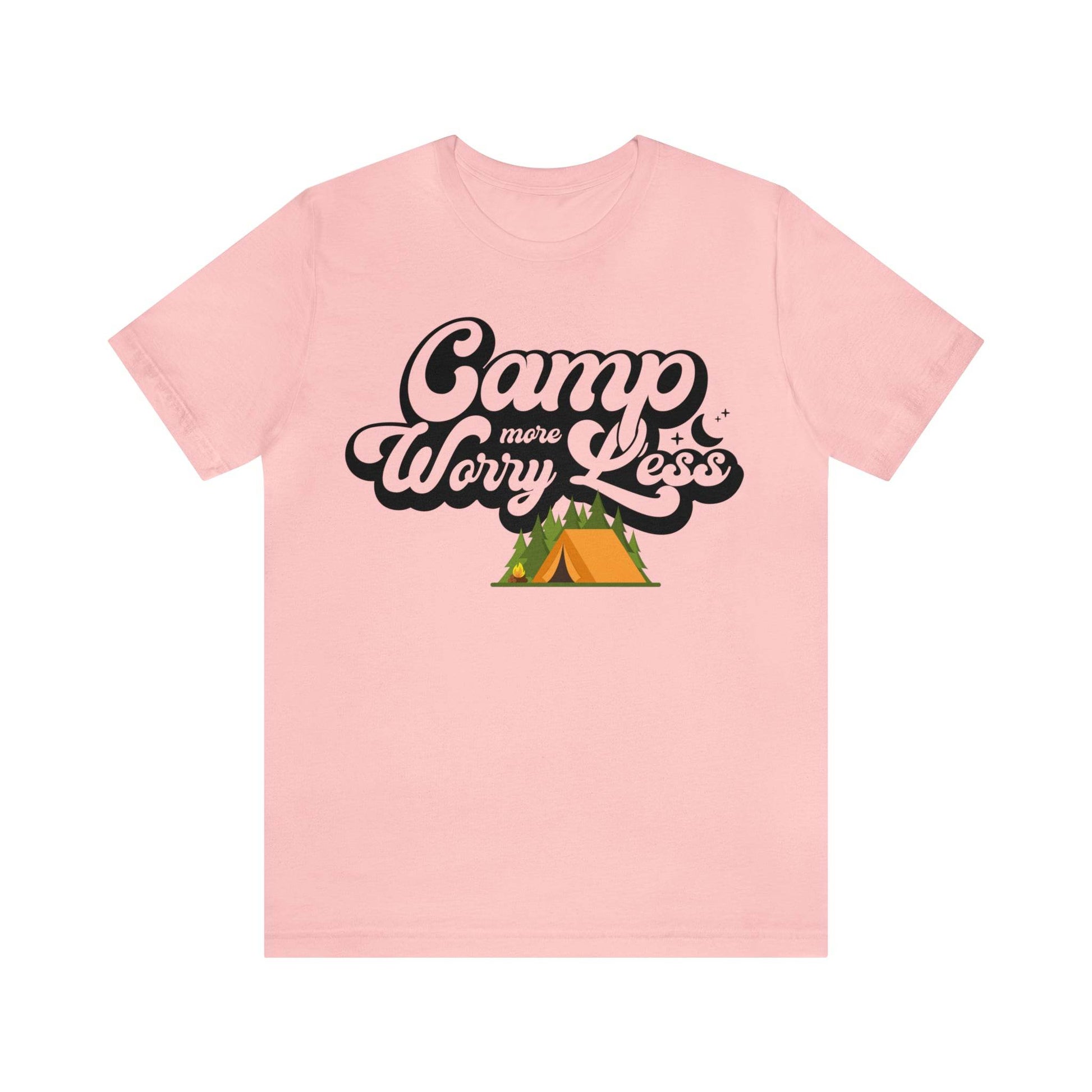 Camp More Worry Less Shirt, Outdoor adventure clothing, Nature-inspired shirts, Outdoor enthusiasts gift, Adventure-themed attire - Giftsmojo