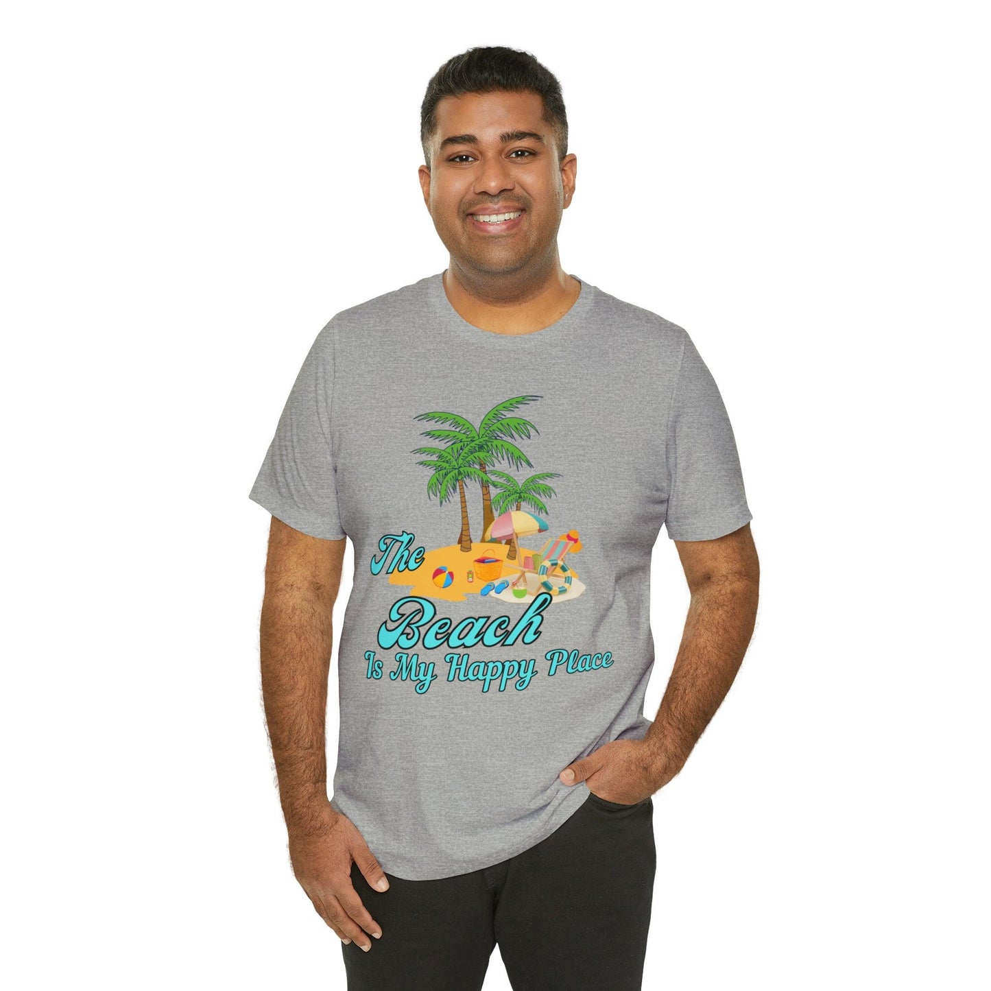 Beach shirt, The Beach is my happy place shirt, Beach t-shirt, Summer shirt, Beachwear, Beach fashion, Stylish beach apparel