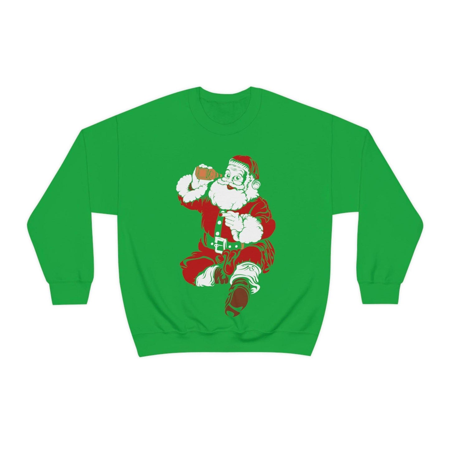 Santa drinking beer Unisex Heavy Blend Crewneck Sweatshirt - Giftsmojo