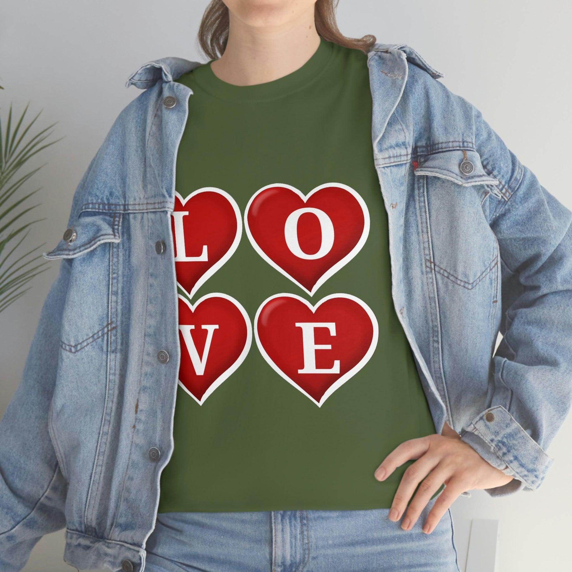 white 4hearts love Tee - Giftsmojo