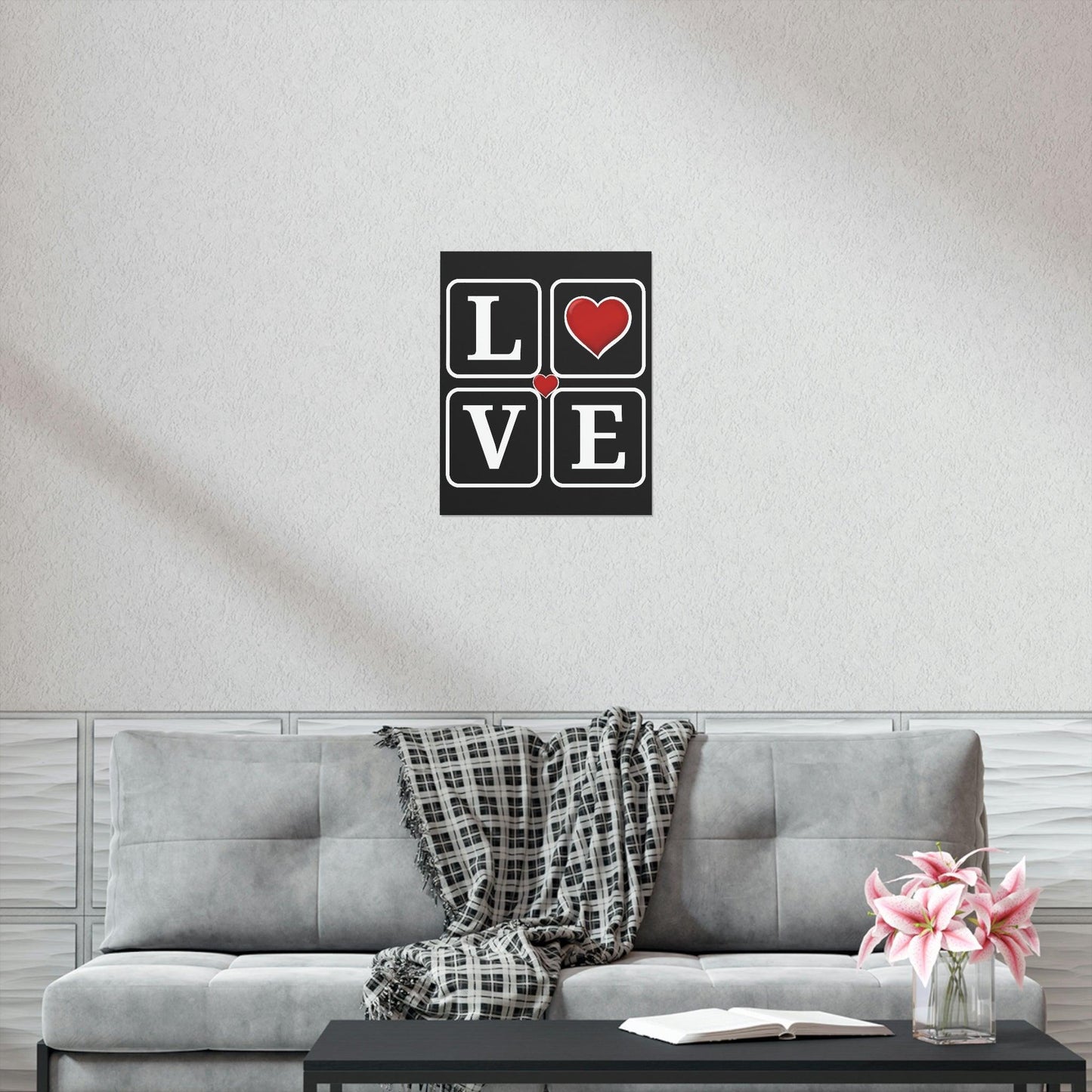 Love Square with Heart Premium Matte Vertical Posters - Giftsmojo
