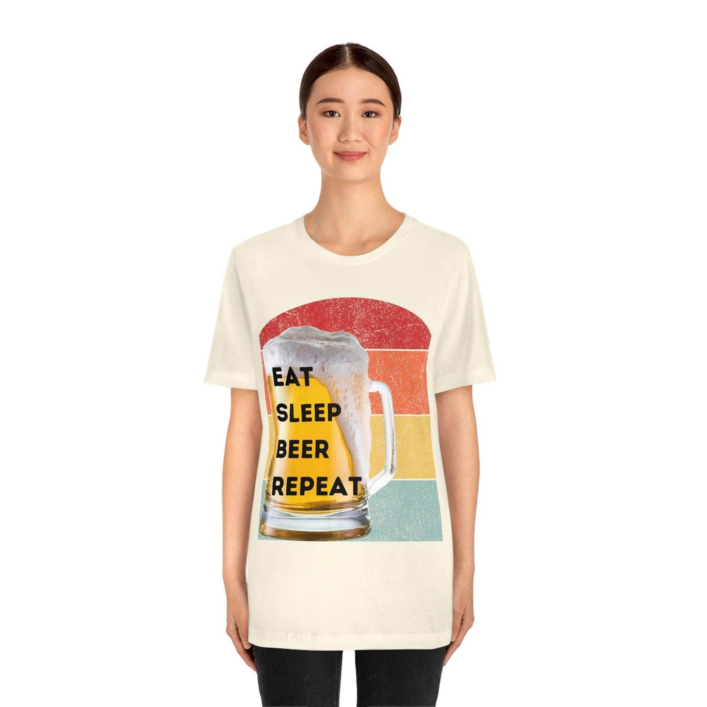 Retro shirt Eat Sleep Beer Repeat - funny beer shirt - Giftsmojo
