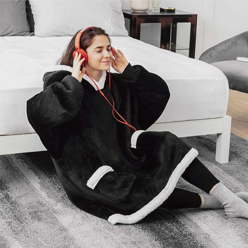 Winter TV Hoodie Blanket Winter Warm Home Clothes Women Men Oversized Pullover With Pockets - Giftsmojo