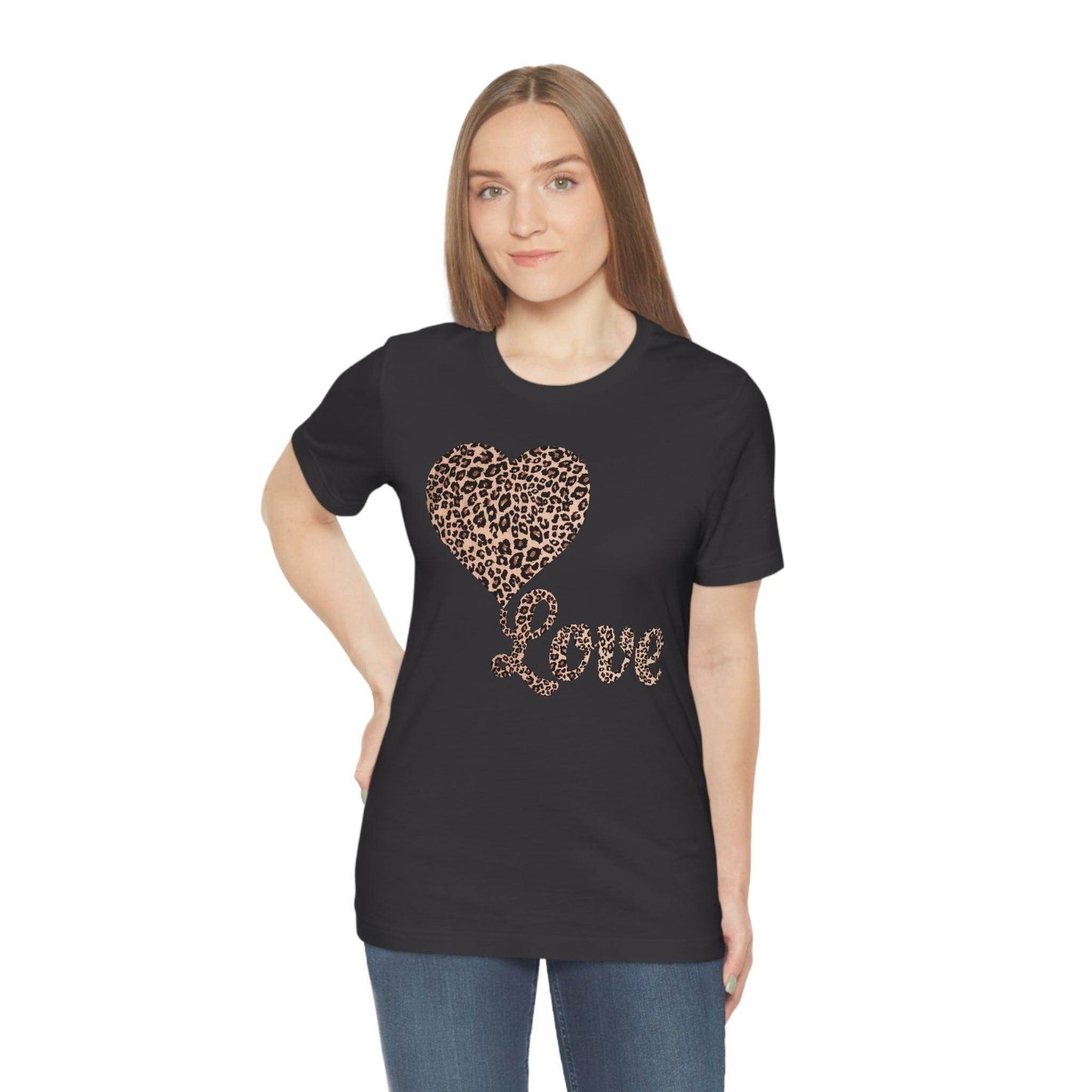 Love Heart, Leopard Print Tee - Giftsmojo