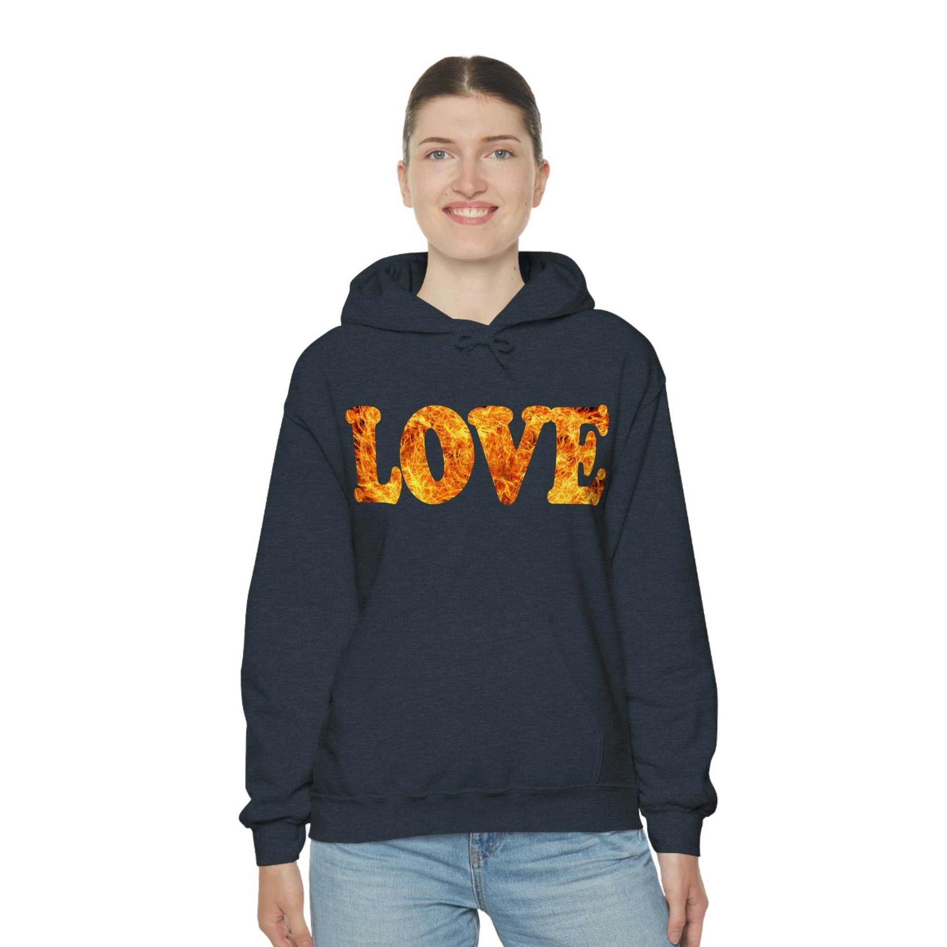 Love Fire Hooded Sweatshirt - Giftsmojo