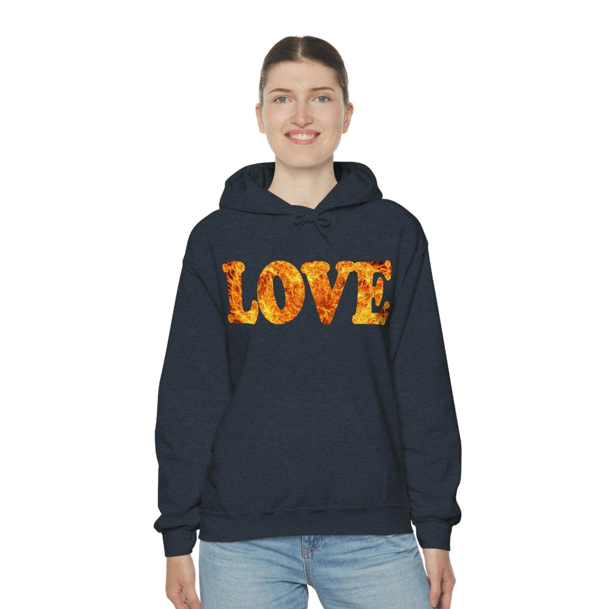 Love Fire Hooded Sweatshirt - Giftsmojo