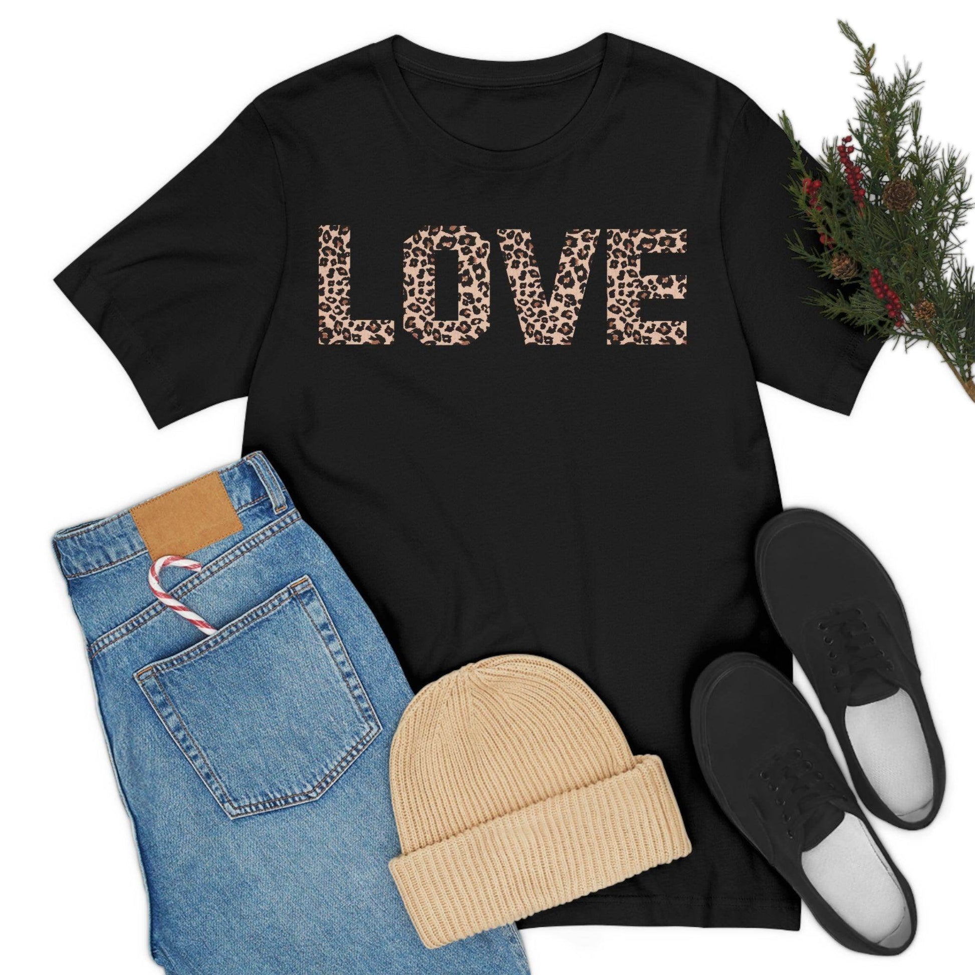 Leopard print love Tee - Giftsmojo
