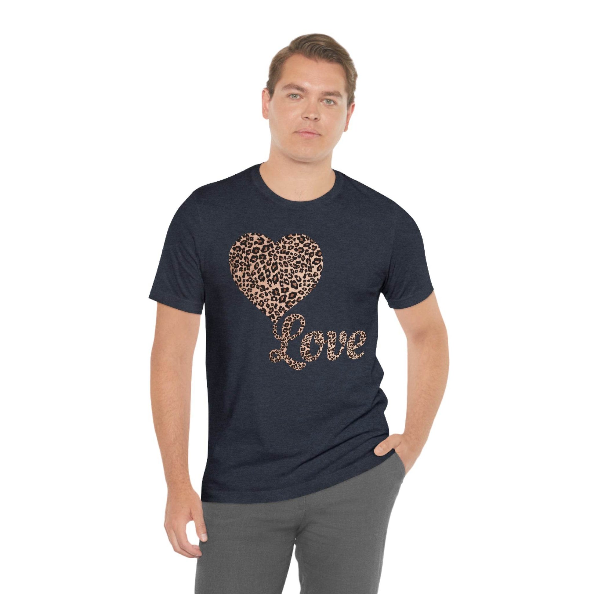 Love Heart, Leopard Print Tee - Giftsmojo