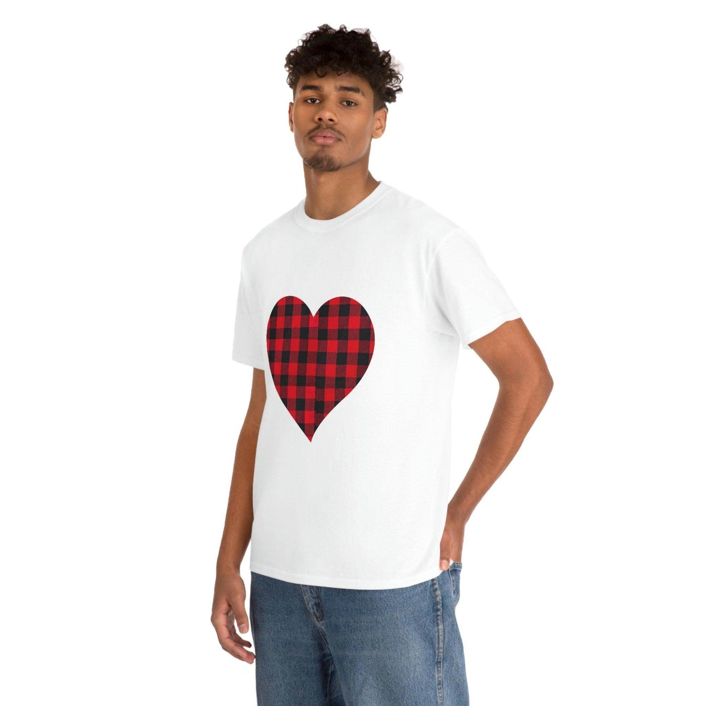 Plaid Heart T-Shirt, - Giftsmojo