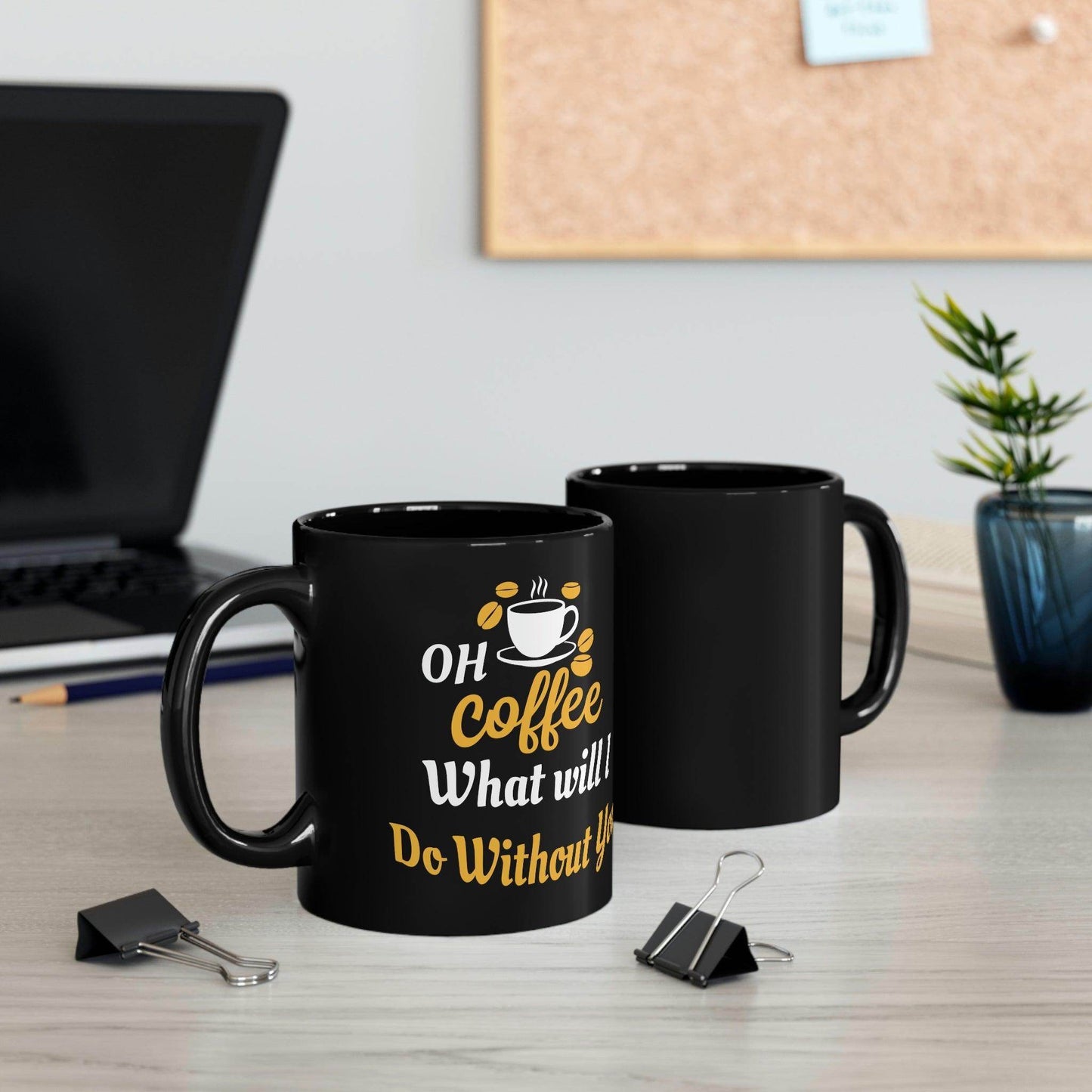 Oh coffee Black Mug - Giftsmojo