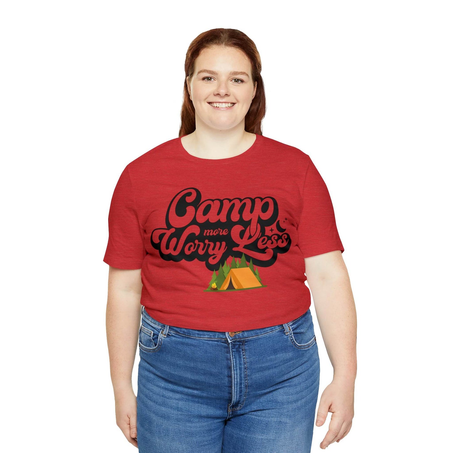 Camp More Worry Less Shirt, Outdoor adventure clothing, Nature-inspired shirts, Outdoor enthusiasts gift, Adventure-themed attire - Giftsmojo