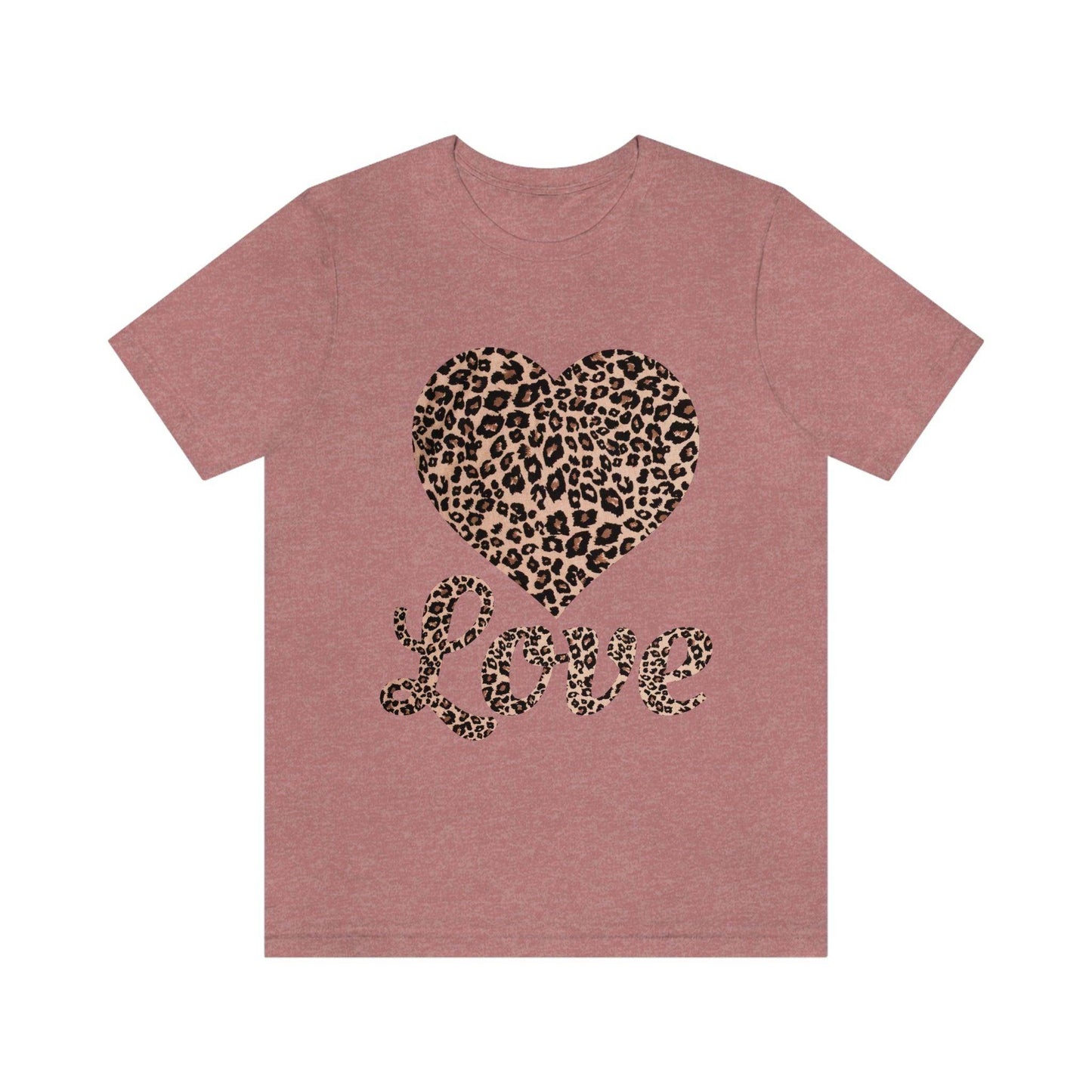 Leopard Print, Love Heart Tee, - Giftsmojo