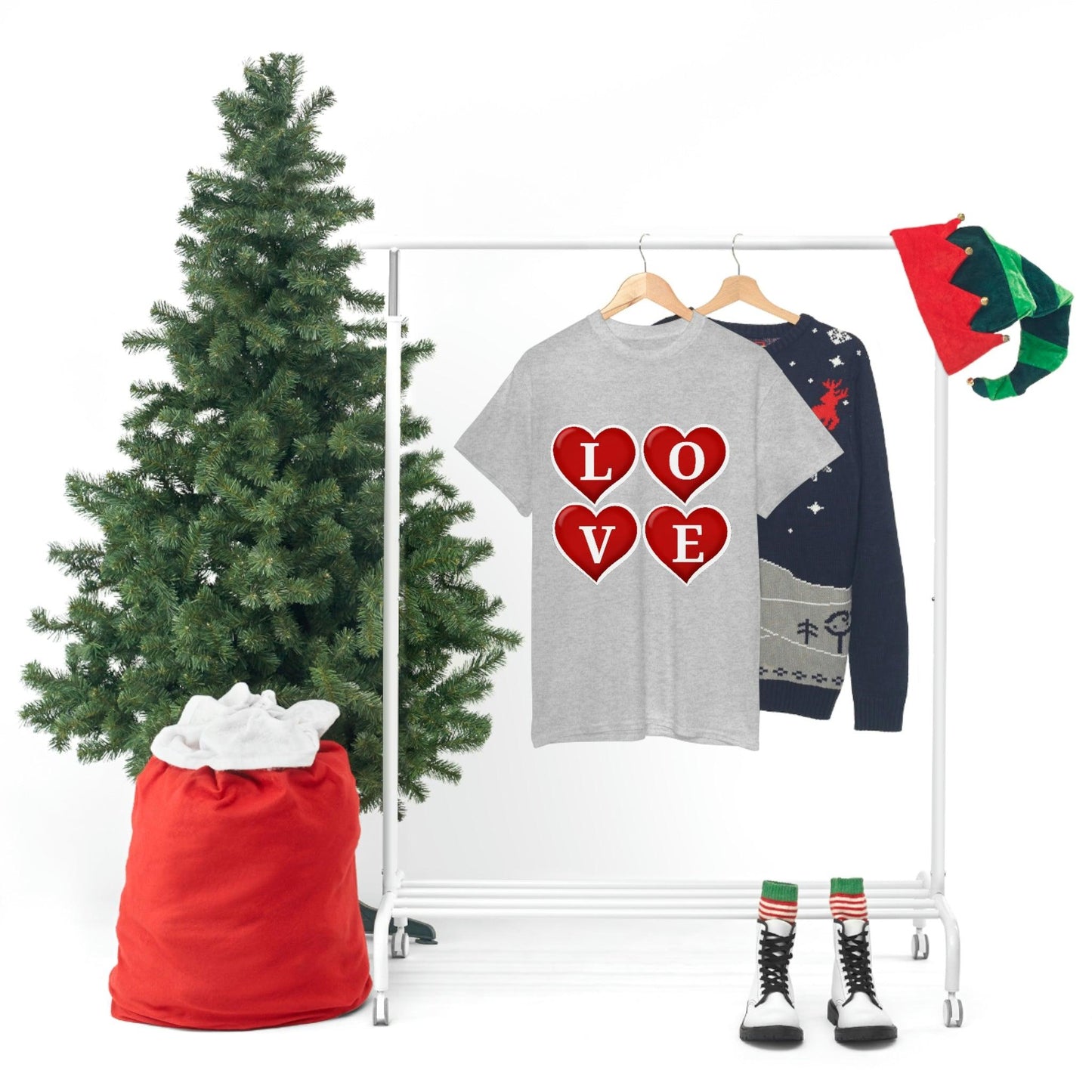 white 4hearts love Tee - Giftsmojo