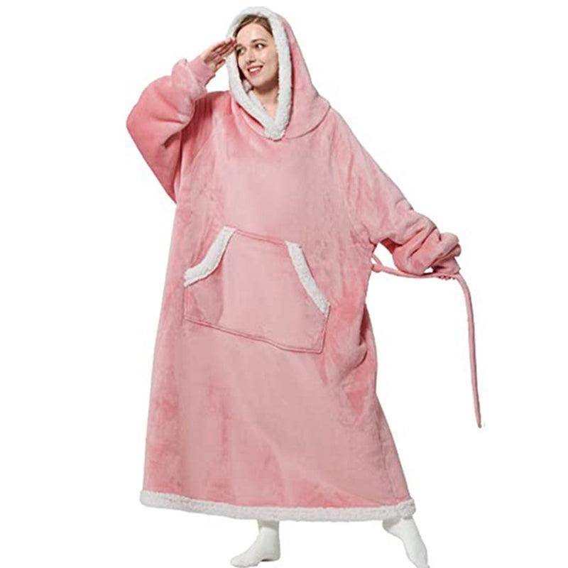 Winter Hoodie Blanket With Button Design Warm Home Clothes Women Men Oversized Pullover - Giftsmojo