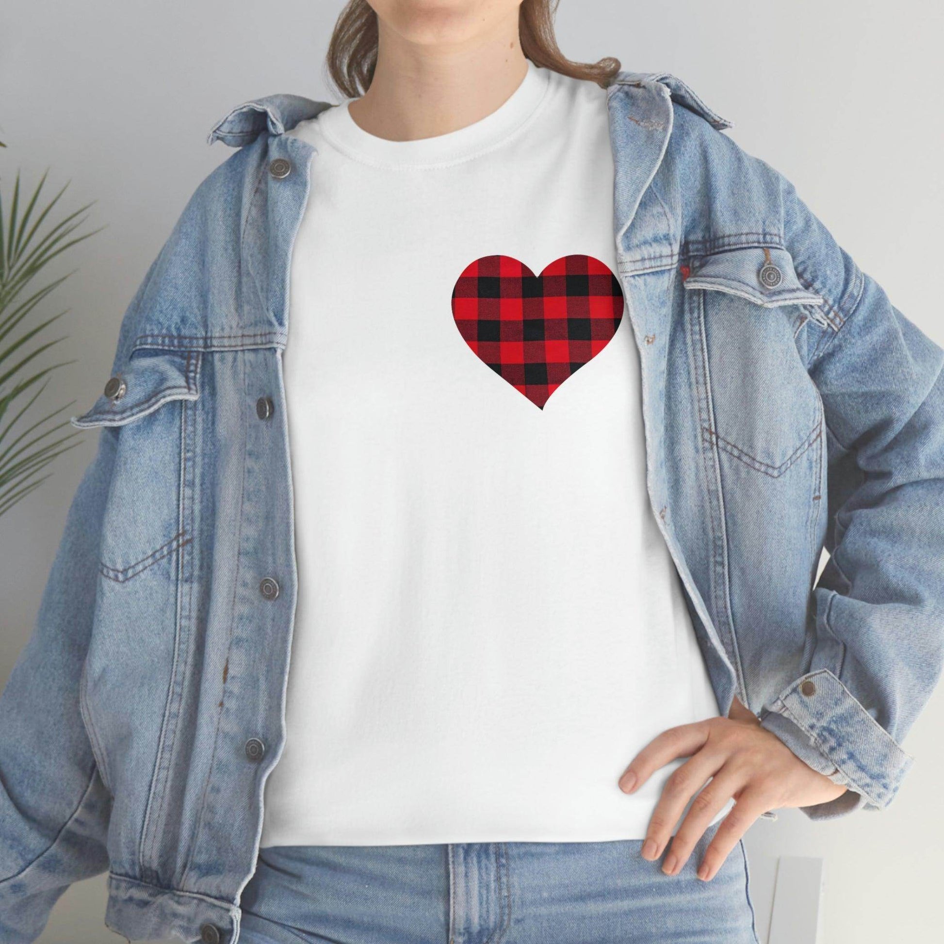 Plaid Heart T-Shirt - Giftsmojo