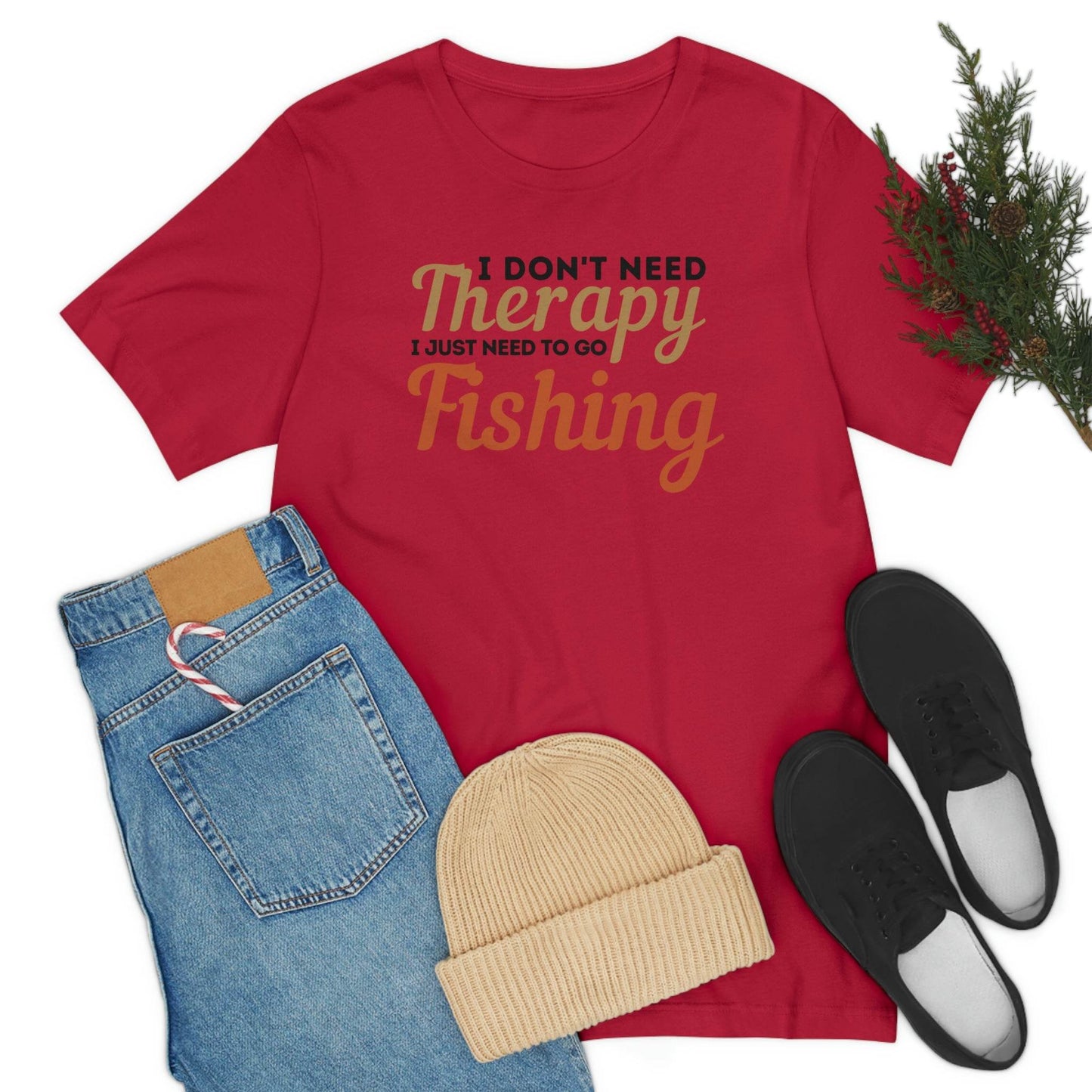I don't need therapy I just need to go Fishing, fishing shirt, dad shirt, dad gift, gift for outdoor lover, fishing gift nature lover shirt - Giftsmojo